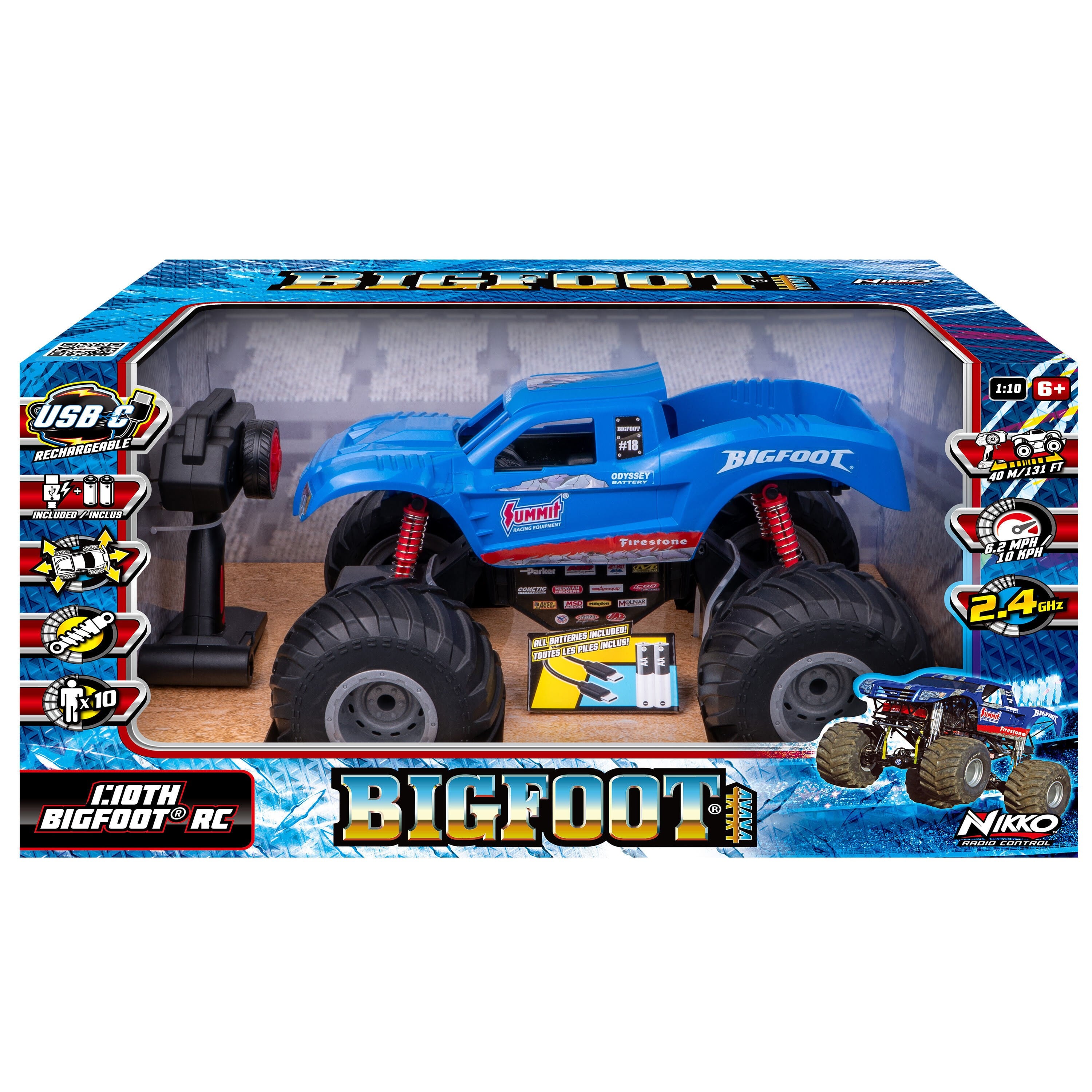 Nikko Bigfoot Traditional RC 1:10 38 cm Blue - Ferngesteuert