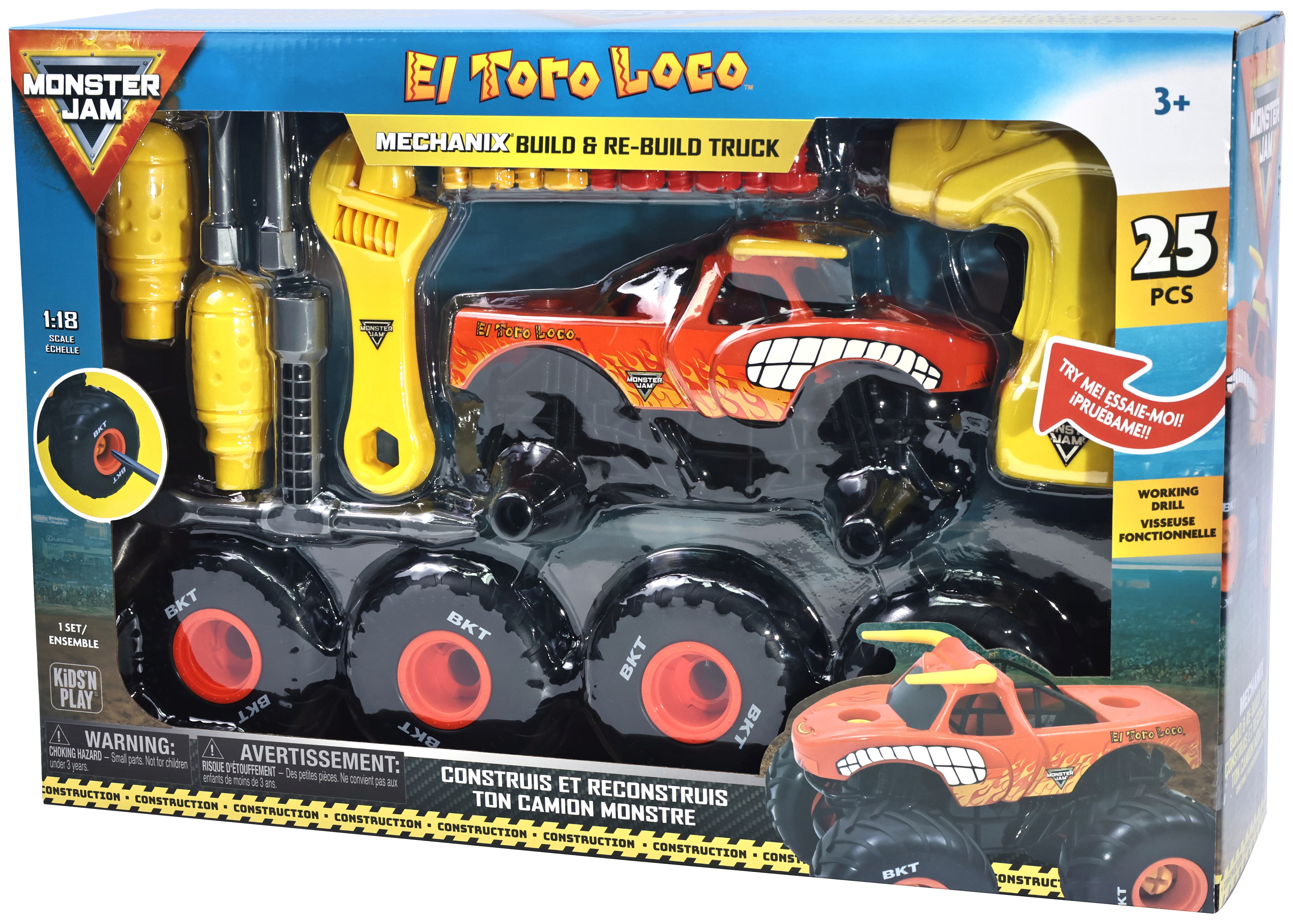 Monster Jam Mechanix 1:18 Build N Rebuild El Toro - Spielzeugauto