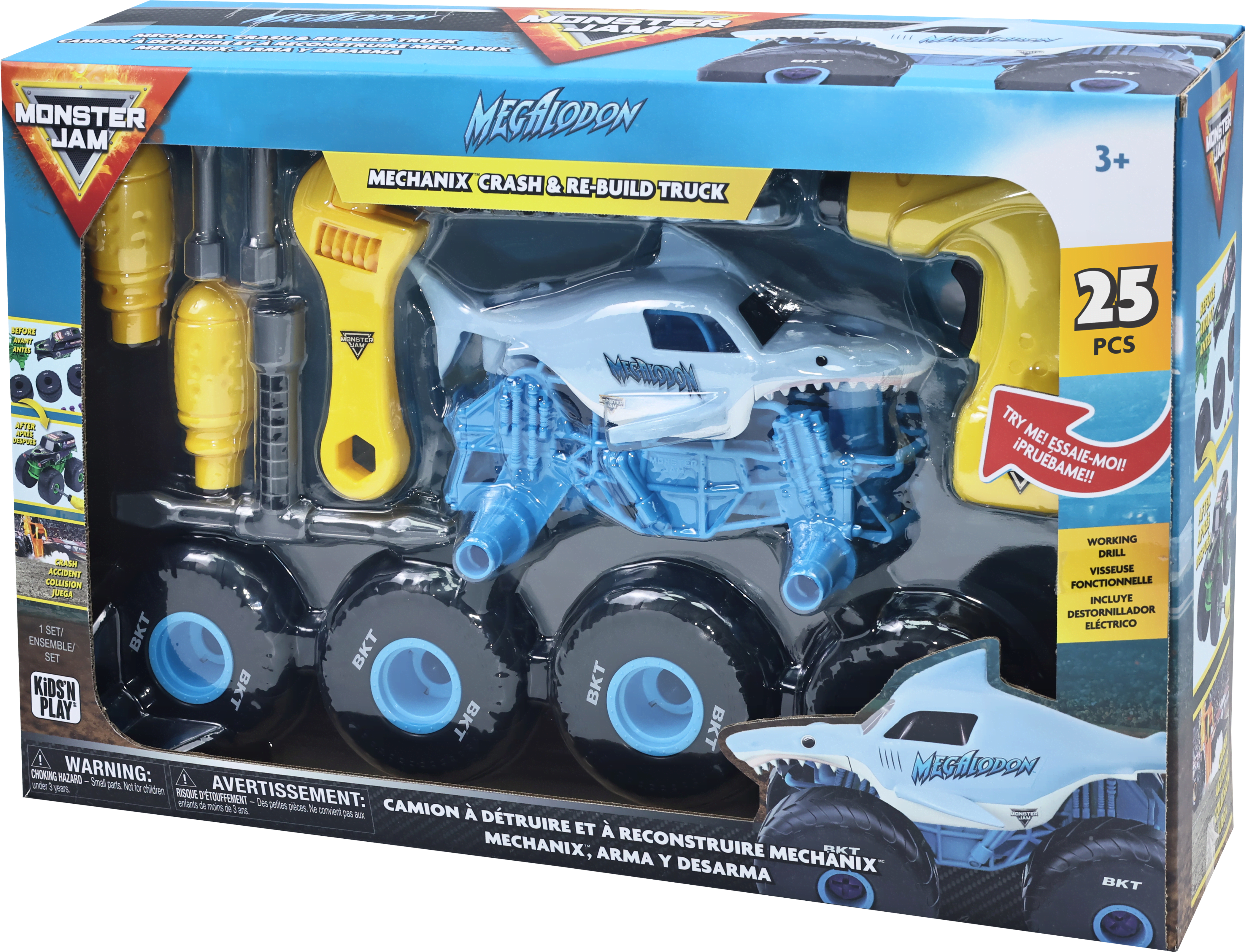 Monster Jam Mechanix 1:18 Build N Rebuild Megalod - Spielzeugauto 5004588
