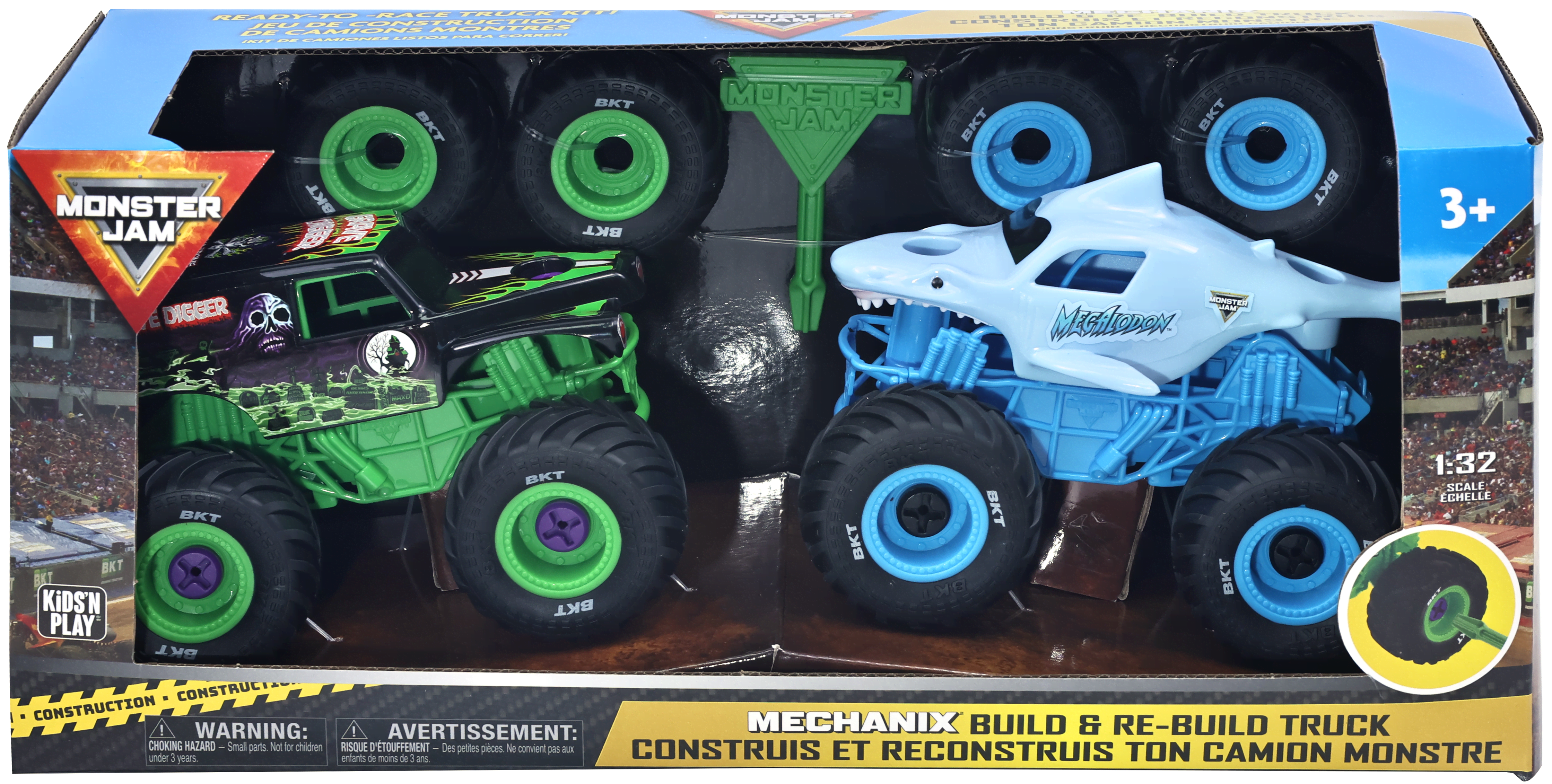 Monster Jam Mechanix 1:32 Build N Re-build 2 pk GD - Spielzeugauto