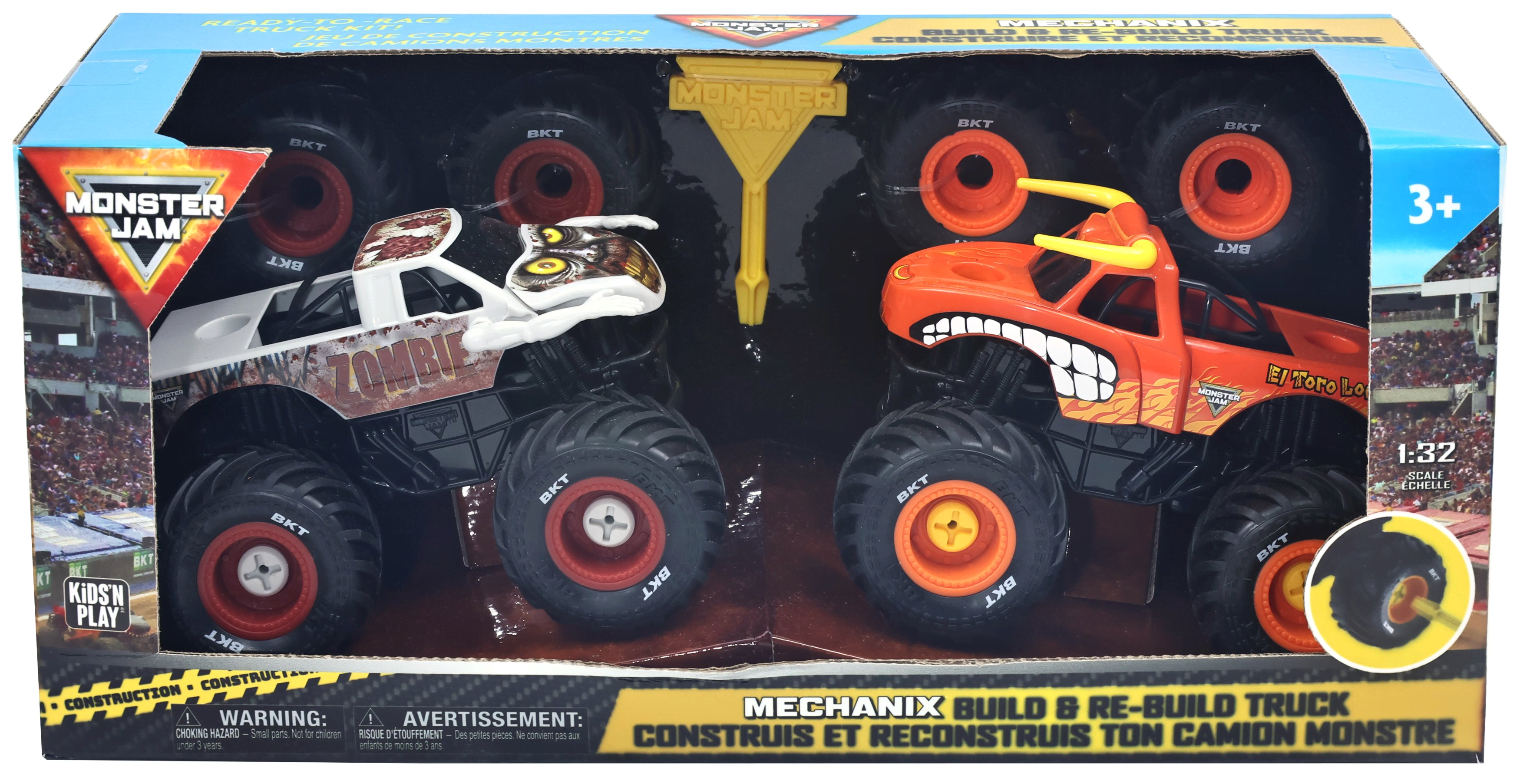 Monster Jam Mechanix 1:32 Build N Re-build 2 pk ET - Spielzeugauto 5004600