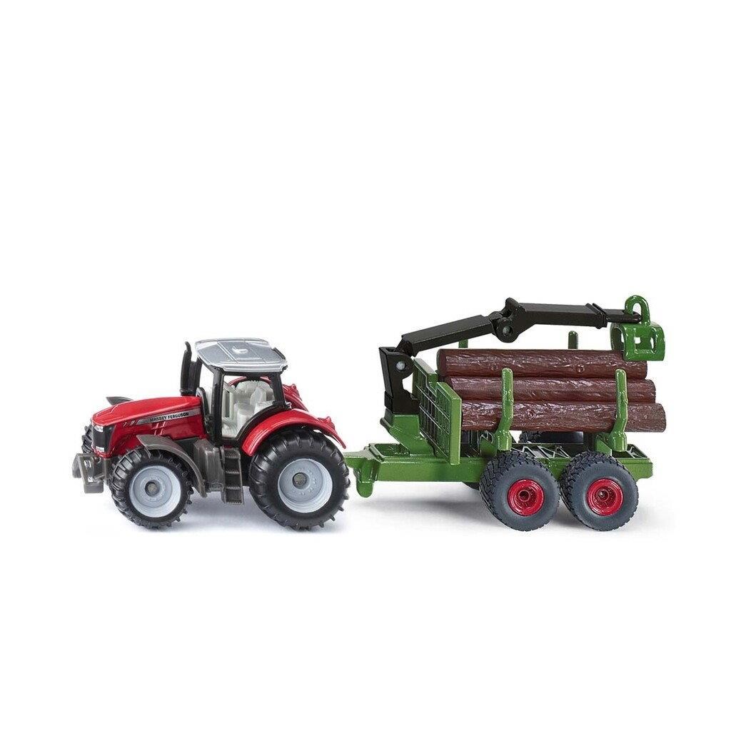 Siku Massey Ferguson With Forestry Trailer - Spielzeugauto 1134