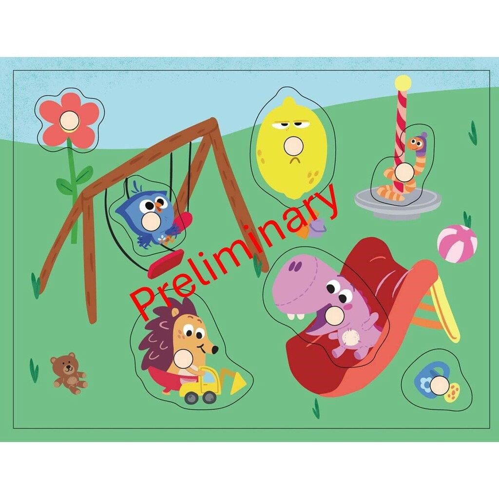 DR Børste Knoppuslespil i Træ - Baby Spielzeug