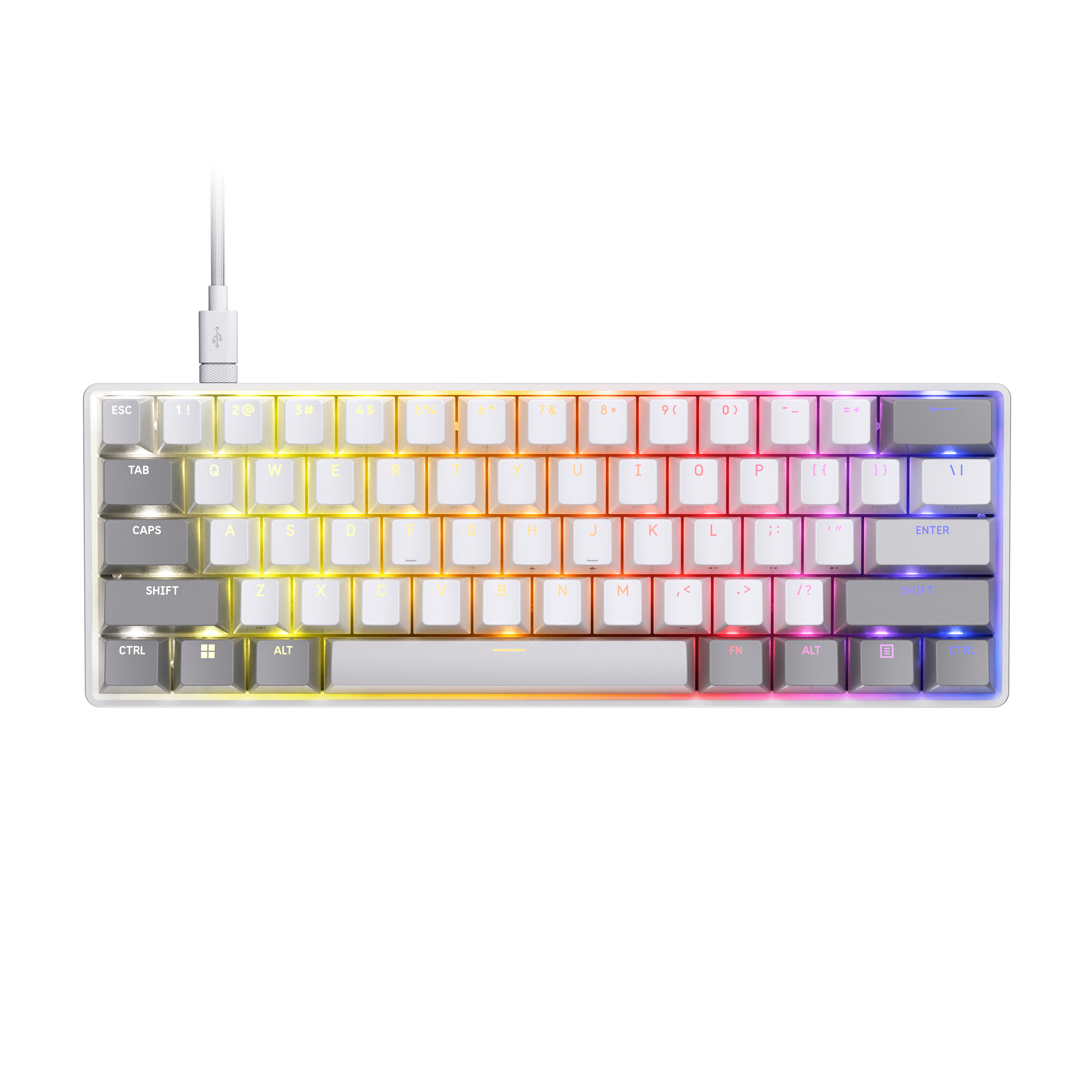 Corsair Clipper Pro Mini 60 - Gaming Tastatur (Tkl) - 60% - Nordic Iso - Weiss - Tastaturen