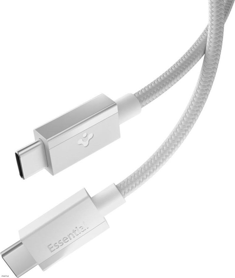Spigen Essential Usb-c to Usb-c 60w Fabric Cable - 1.5m - White - Usb Kabel