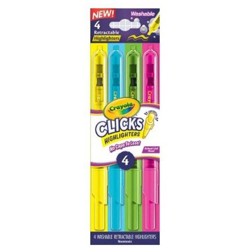 Crayola Clicks Retractable Highlighters 4 Pcs - Kreativ Spiele