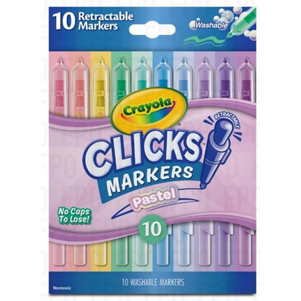 Crayola Clicks Retractable Markers 10 Pcs - Pastel - Kreativ Spiele 58-8378