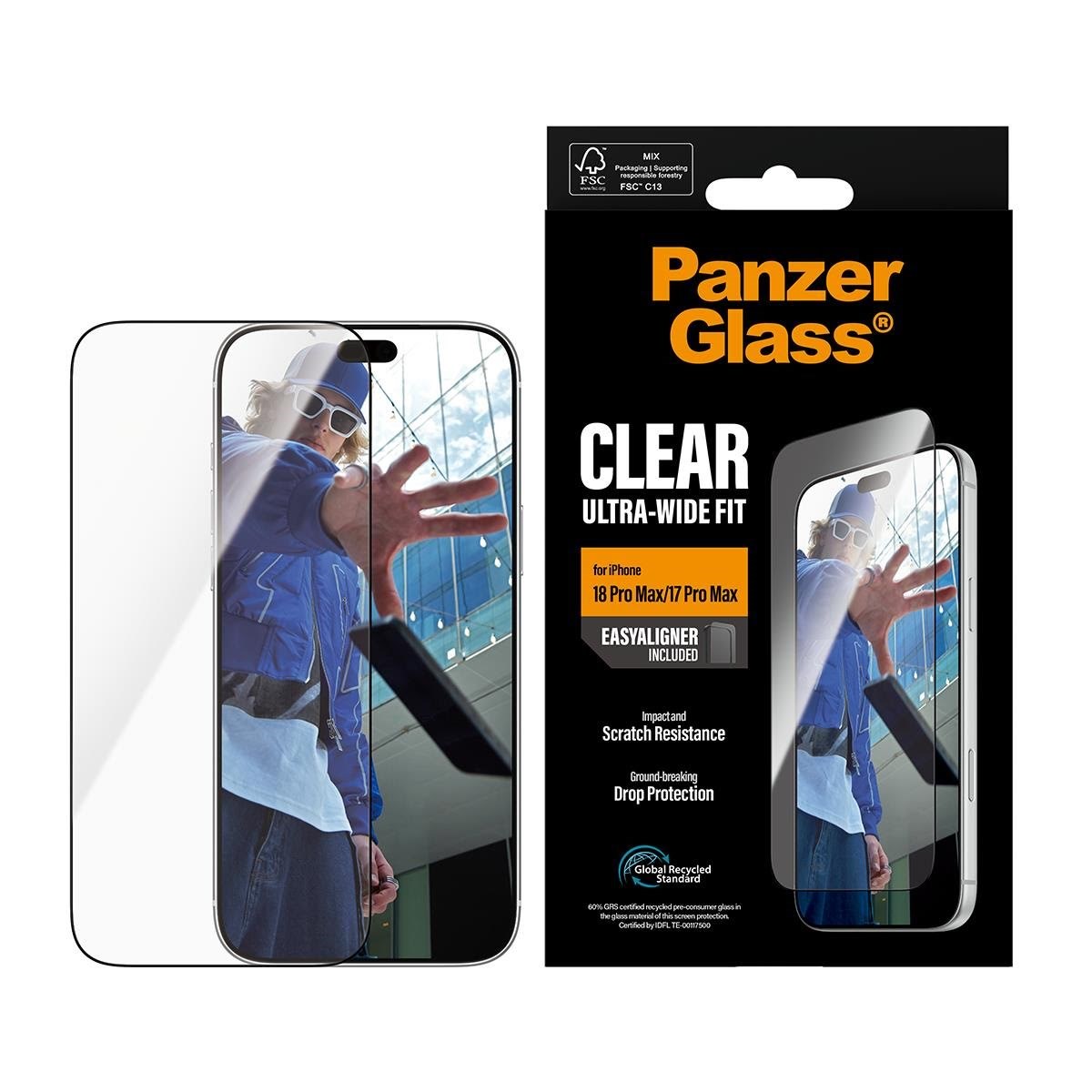Panzerglass Screen Protector Apple Iphone 18 Pro Max | 17 Pro Max | Ultra-wide Fit w. Easyaligner - Handys Schutzfolie Pg47173