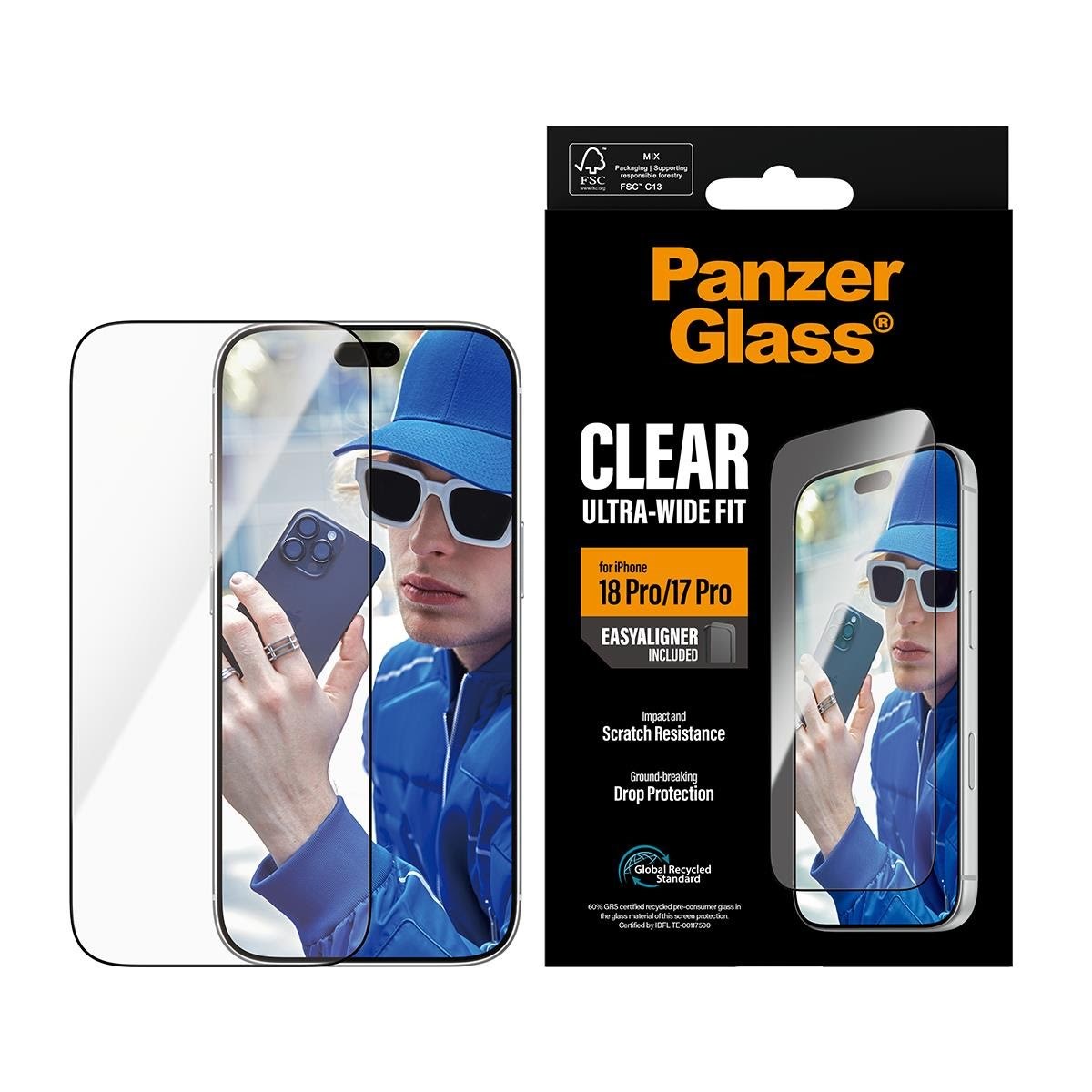 Panzerglass Screen Protector Apple Iphone 18 Pro | 17 Pro | Ultra-wide Fit w. Easyaligner - Handys Schutzfolie
