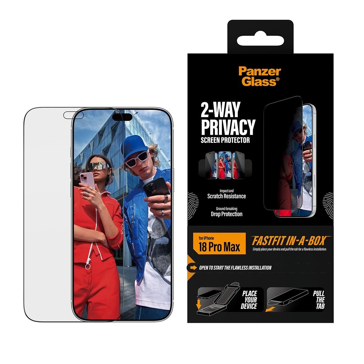 Panzerglass 2-way Privacy Screen Protector Apple Iphone 18 Pro Max | Ultra-wide Fit w. Fastfit In-a-box - Handys Schutzfolie