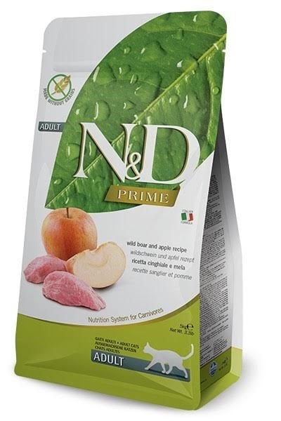Farmina N&D Prime Cat Wild Boar & Apple Adult - Dry Cat Food - 5 kg - Katzen Pnd0500016
