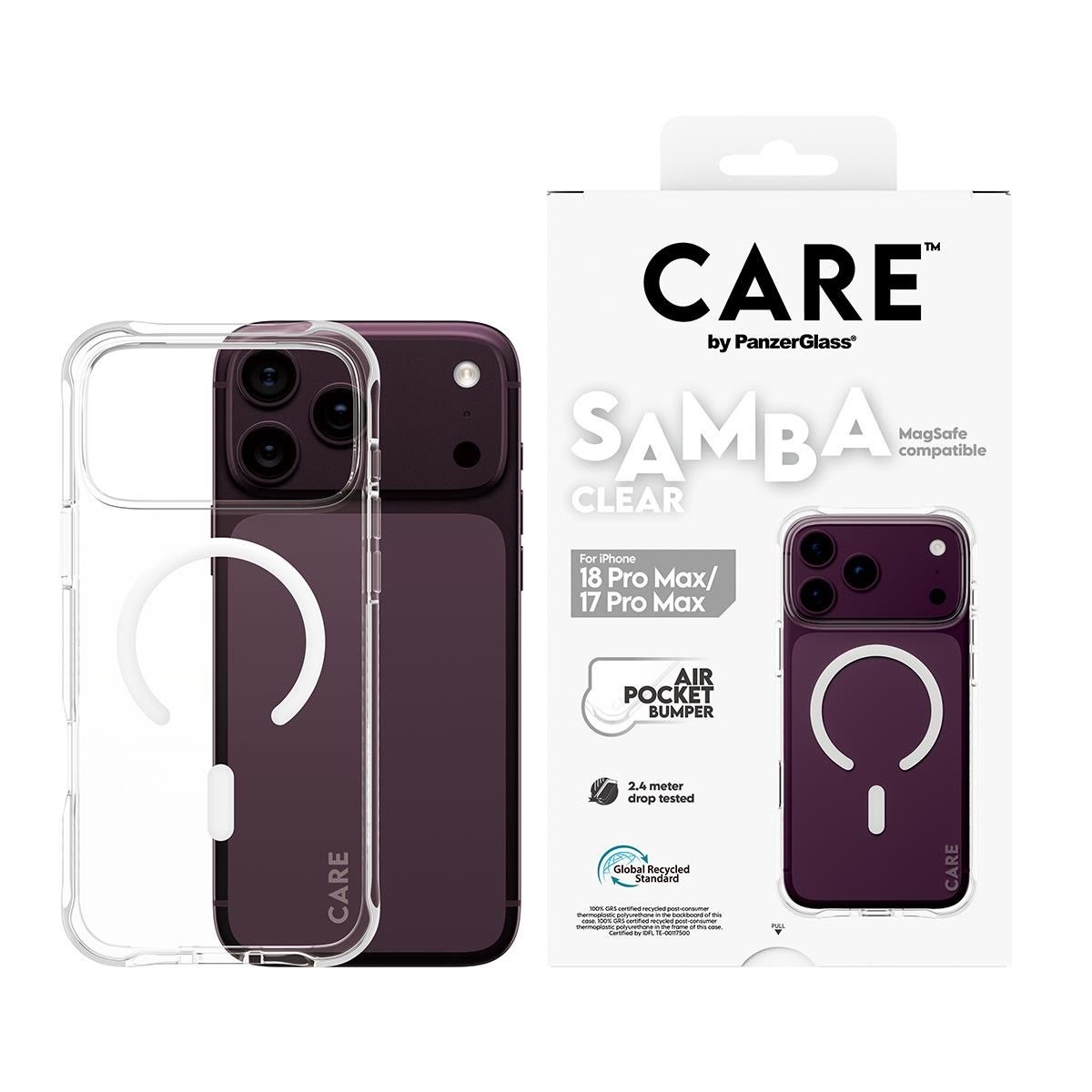 Care by Panzerglass Samba Case Transparent w. White Magsafe Apple Iphone 18 Pro Max | 17 Pro Max - Handys Cover Cases Cr27129