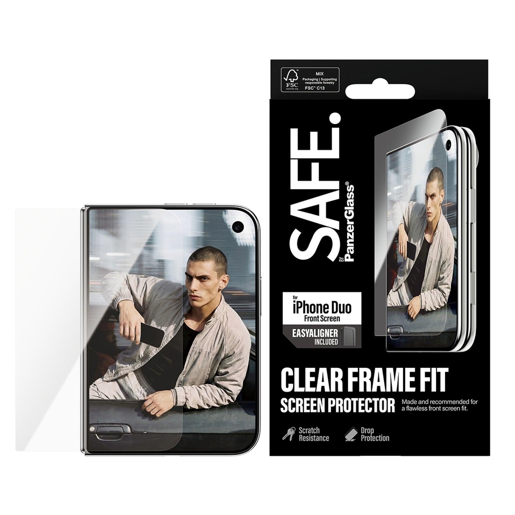 Safe by Panzerglass Screen Protector Apple Iphone Duo | Ultra-wide Fit m. Easyaligner (Sub-screen) - Handys Schutzfolie