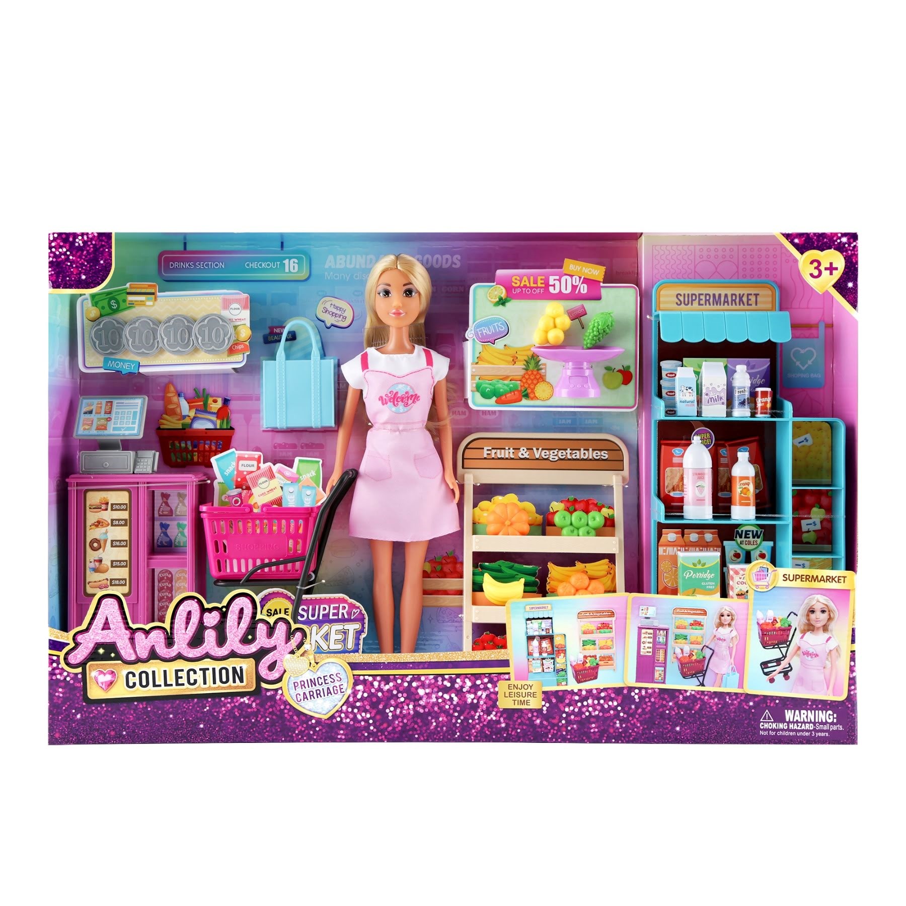 Masen Anlily Dukke M/supermarkedsæt - Dolls Accessories 17092