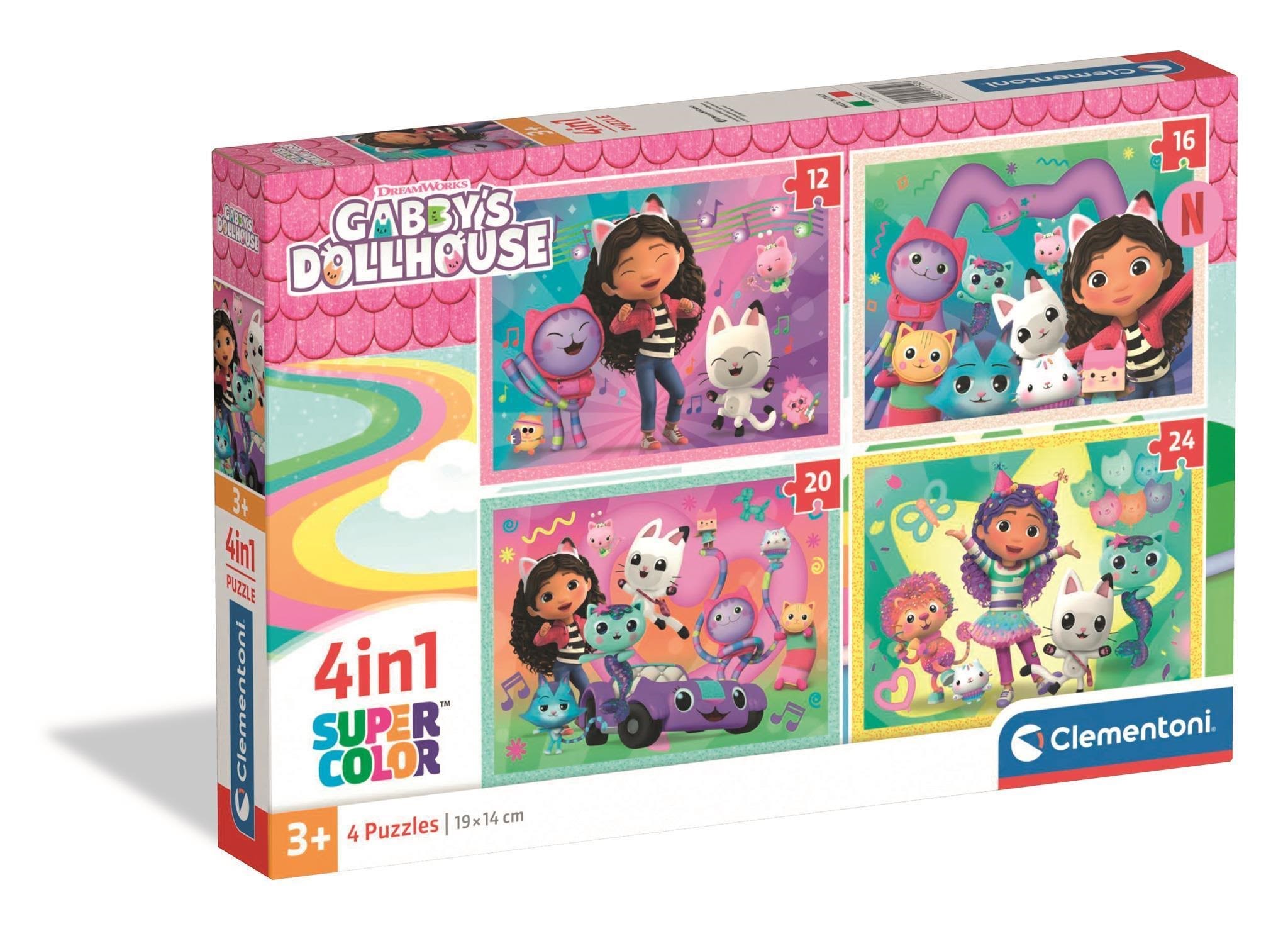 Clementoni Puslespil 4-i-1 Gabby's Dollhouse 2D Puzzles 21752