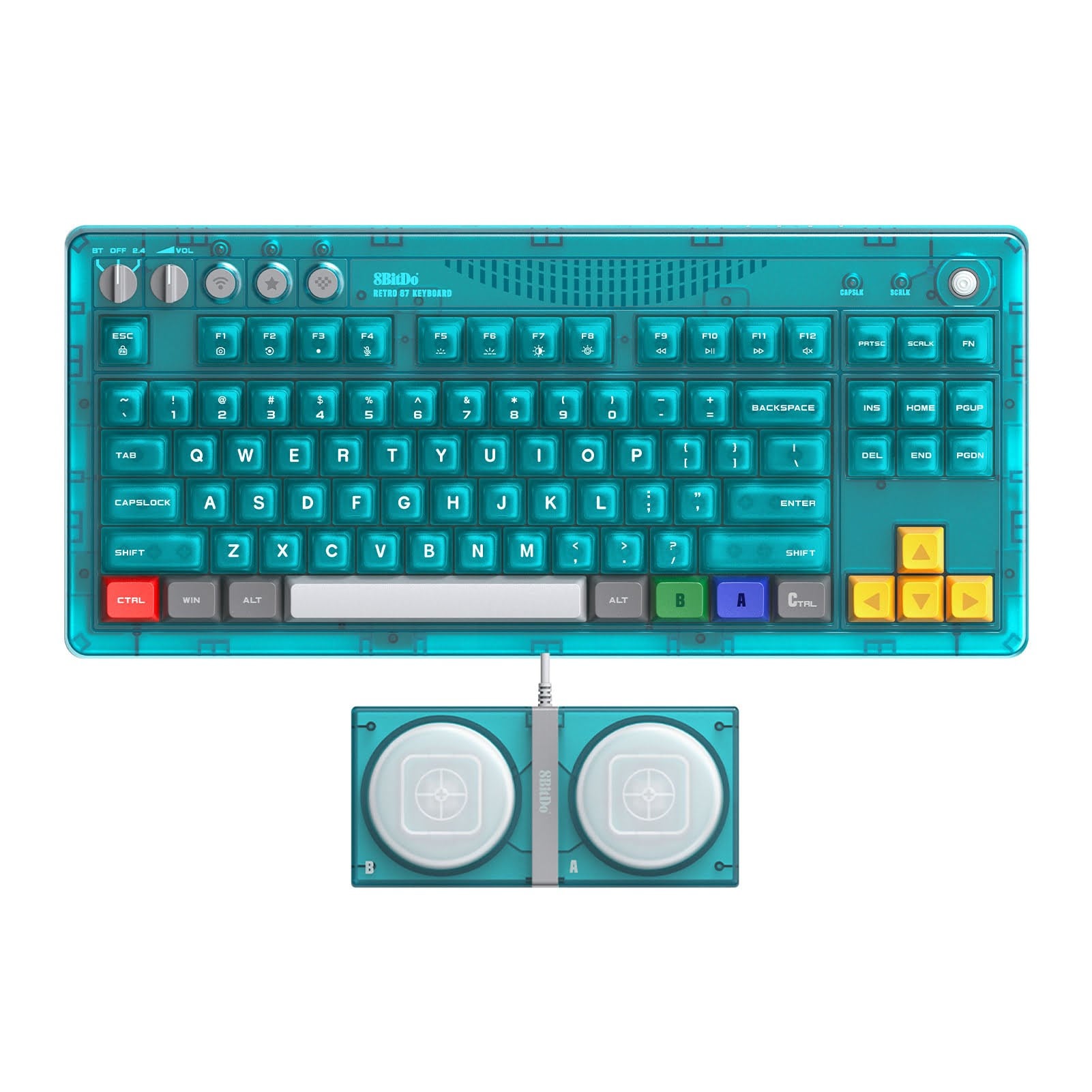 8bitdo Mechanical Keyboard - Clear Blue - Gaming Tastatur - US International - Blau - Tastaturen 6922621509325