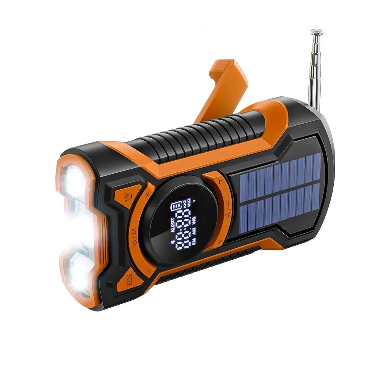 Just in Case 5000mah Emergency Radio With Solar - Black/orange - 5000 Mah - Powerbank Akku