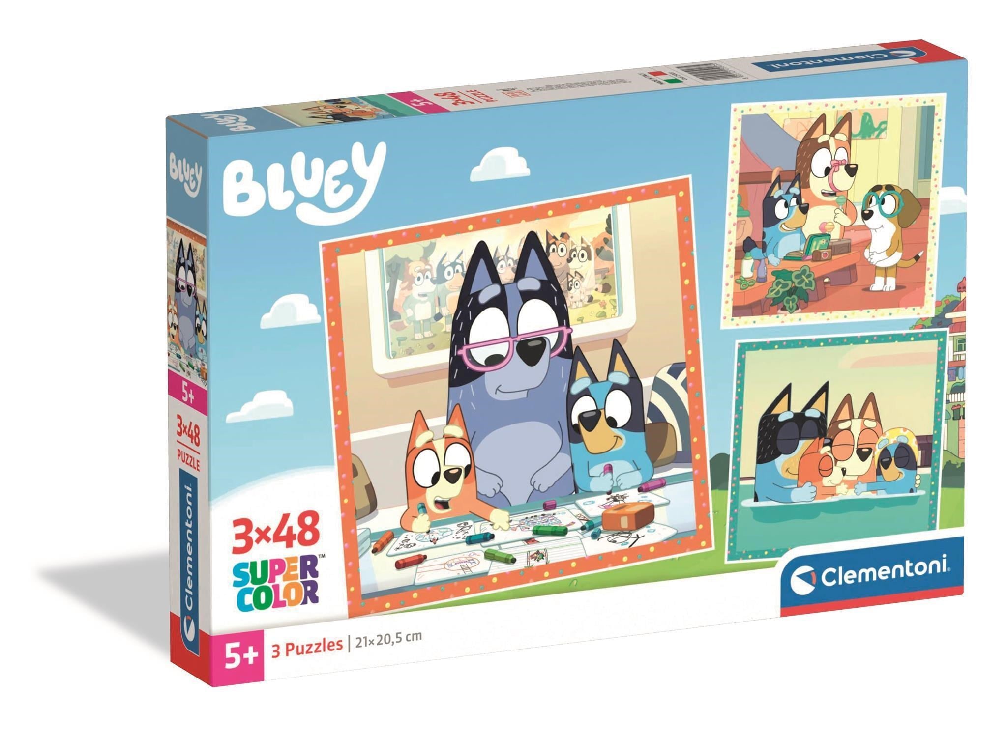 Clementoni Puzzle Bluey 2026, 3x48-teilig 2D Puzzles 25003