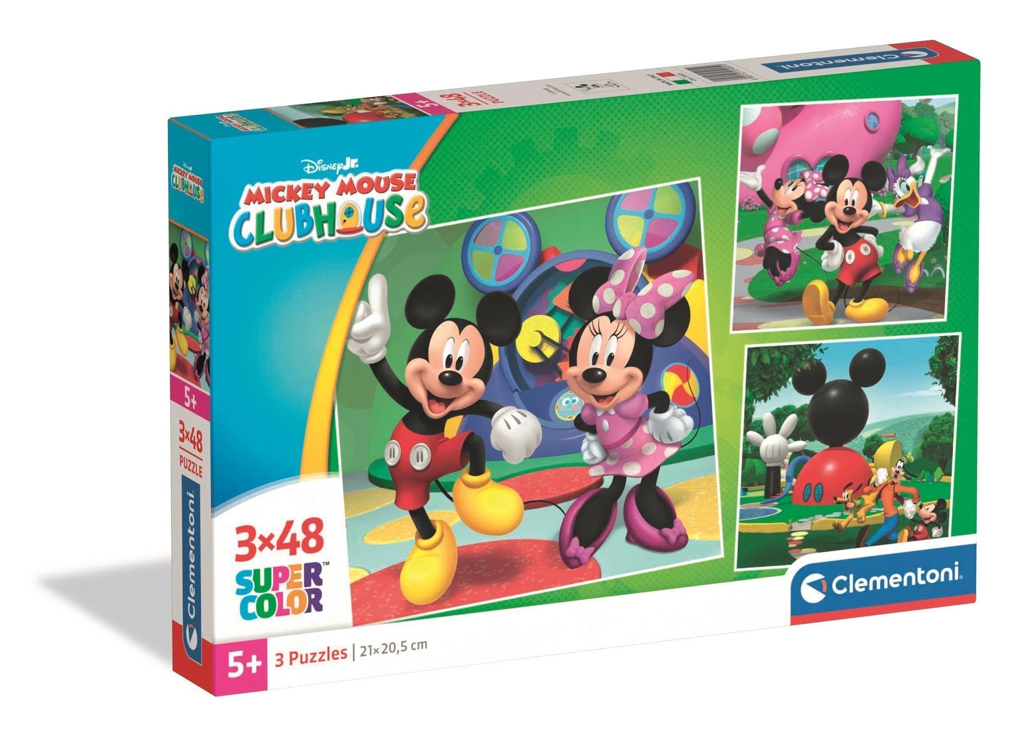 Clementoni Puzzle Mickey Mouse Club House 2026, 3x48 Brikk 2D Puzzles
