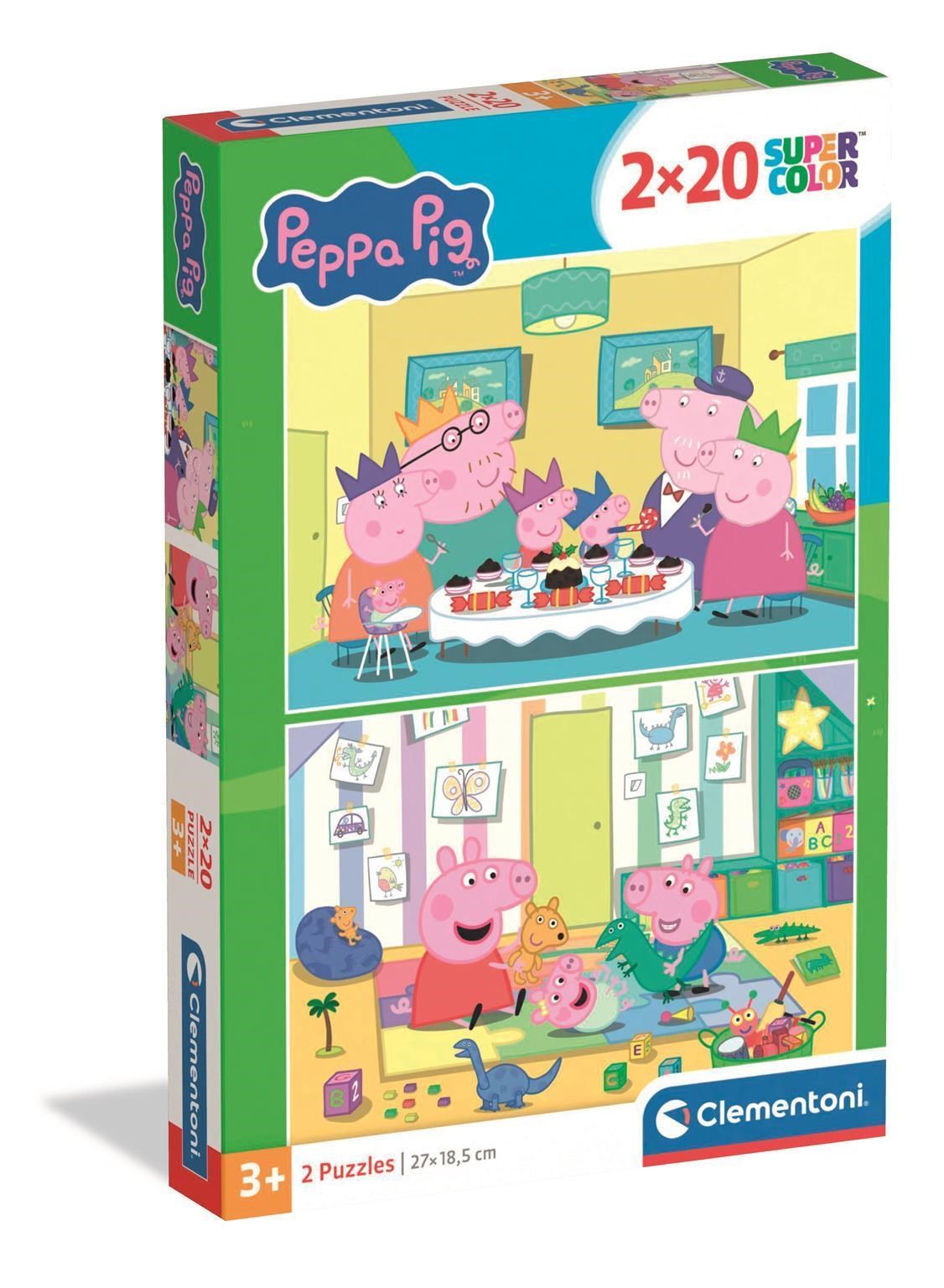 Clementoni Puzzle Peppa Pig, 2x20 Teile 2D Puzzles