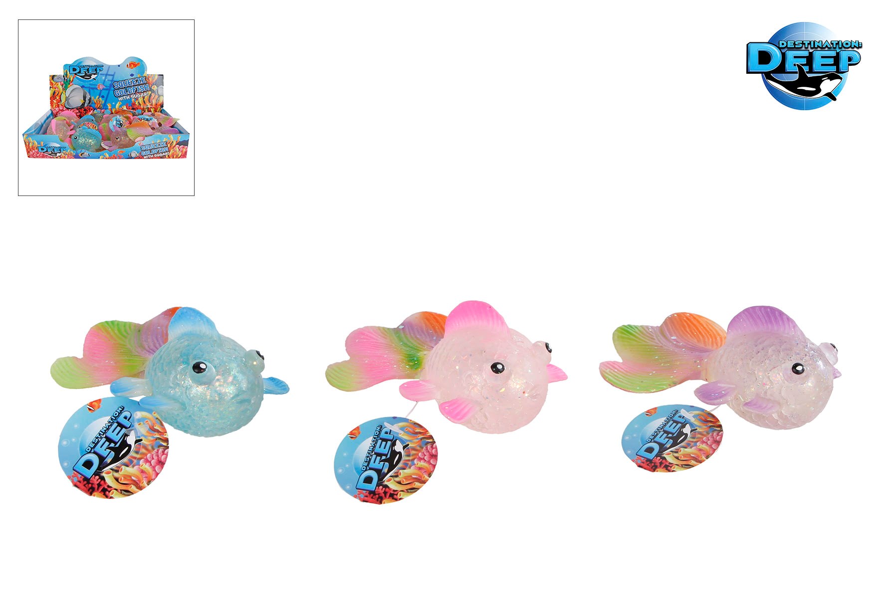 Trend Toys Squeeze Goldfish With Sugar 3 Asst. 1 Pcs - Kleine Mitbringsel Fuer Kinder