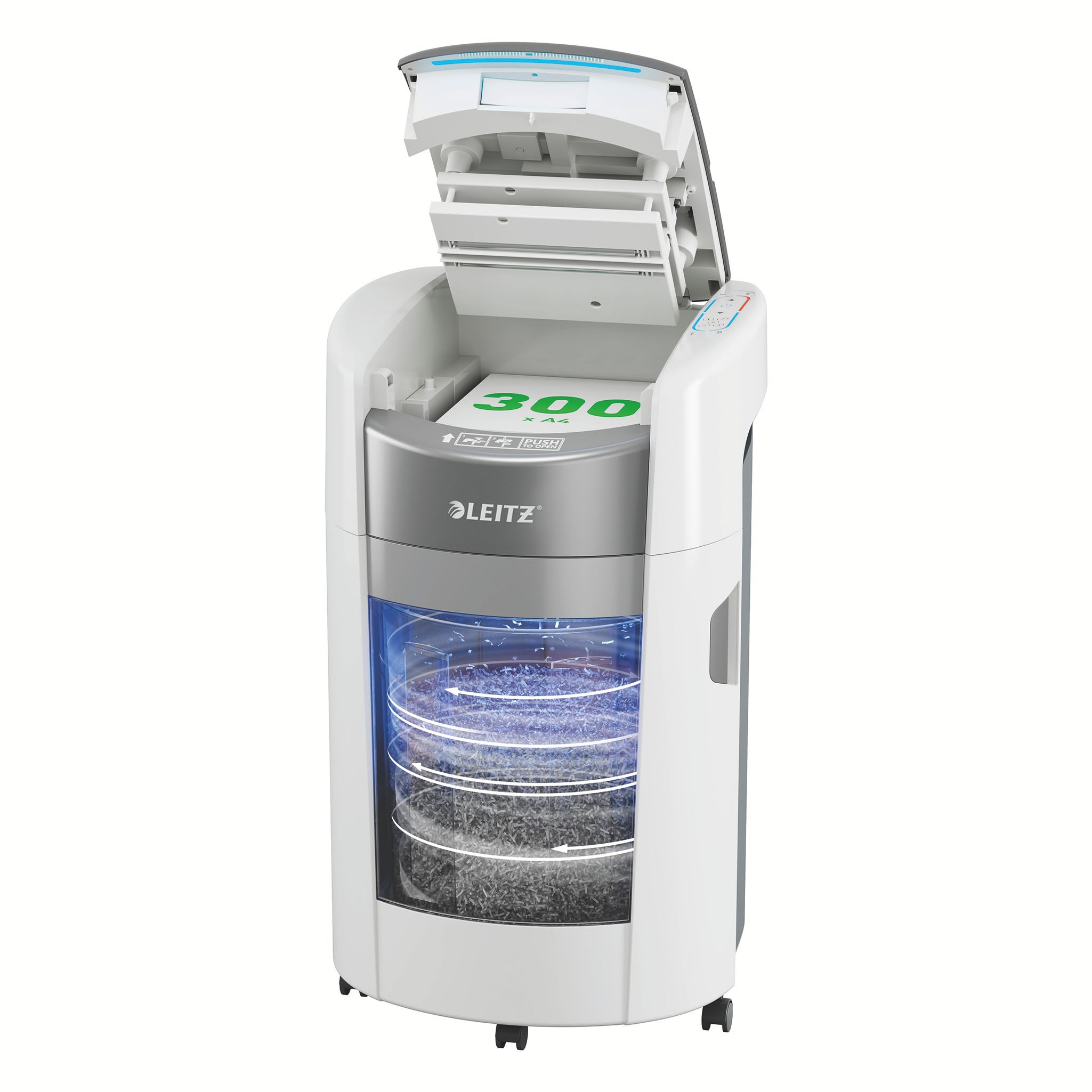 Leitz IQ Optimax Autofeed Office 300 Partikelschnitt Aktenvernichter P-4 - Makulatoren Aktenvernichter