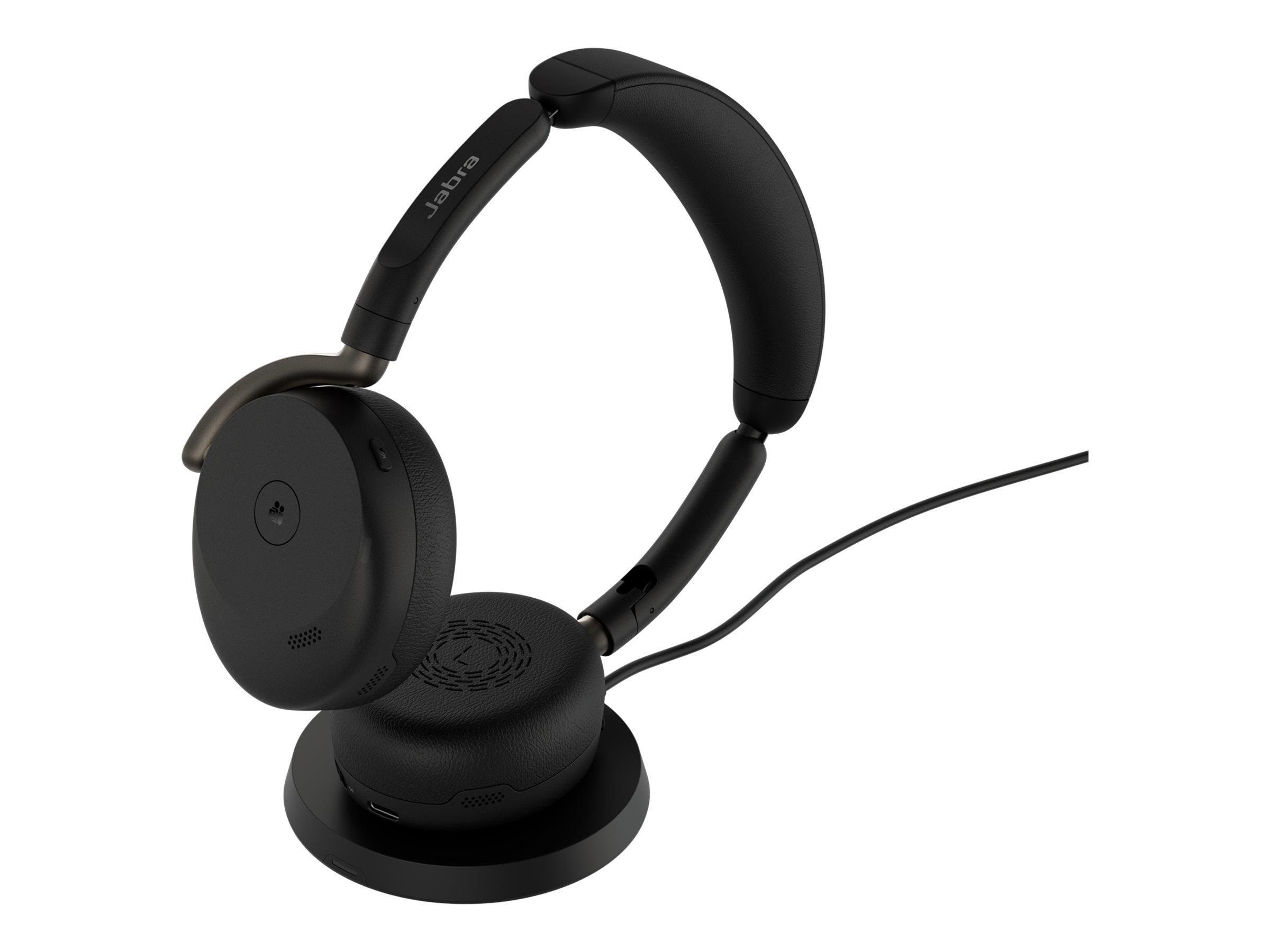 Kopfhörer - Jabra Evolve3 65 Flex MS - Usb-c With Dongle - Black (Incl. Wireless Charging Pad) - Kopfhoerer/headsets 36699-999-889