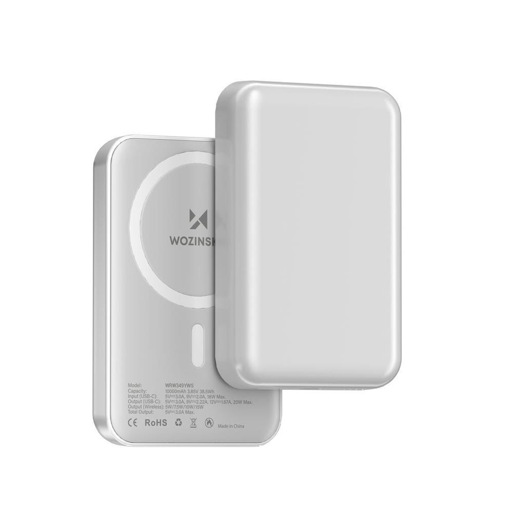 Wozinsky Wrw349yws 10000 Mah Magnetic Power Bank - White - 10000 Mah - Powerbank Akku Weiß 5907769366093