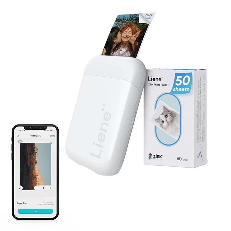 Liene Pearl 2x3" Tragbarer Fotodrucker (Weiß) - Zink