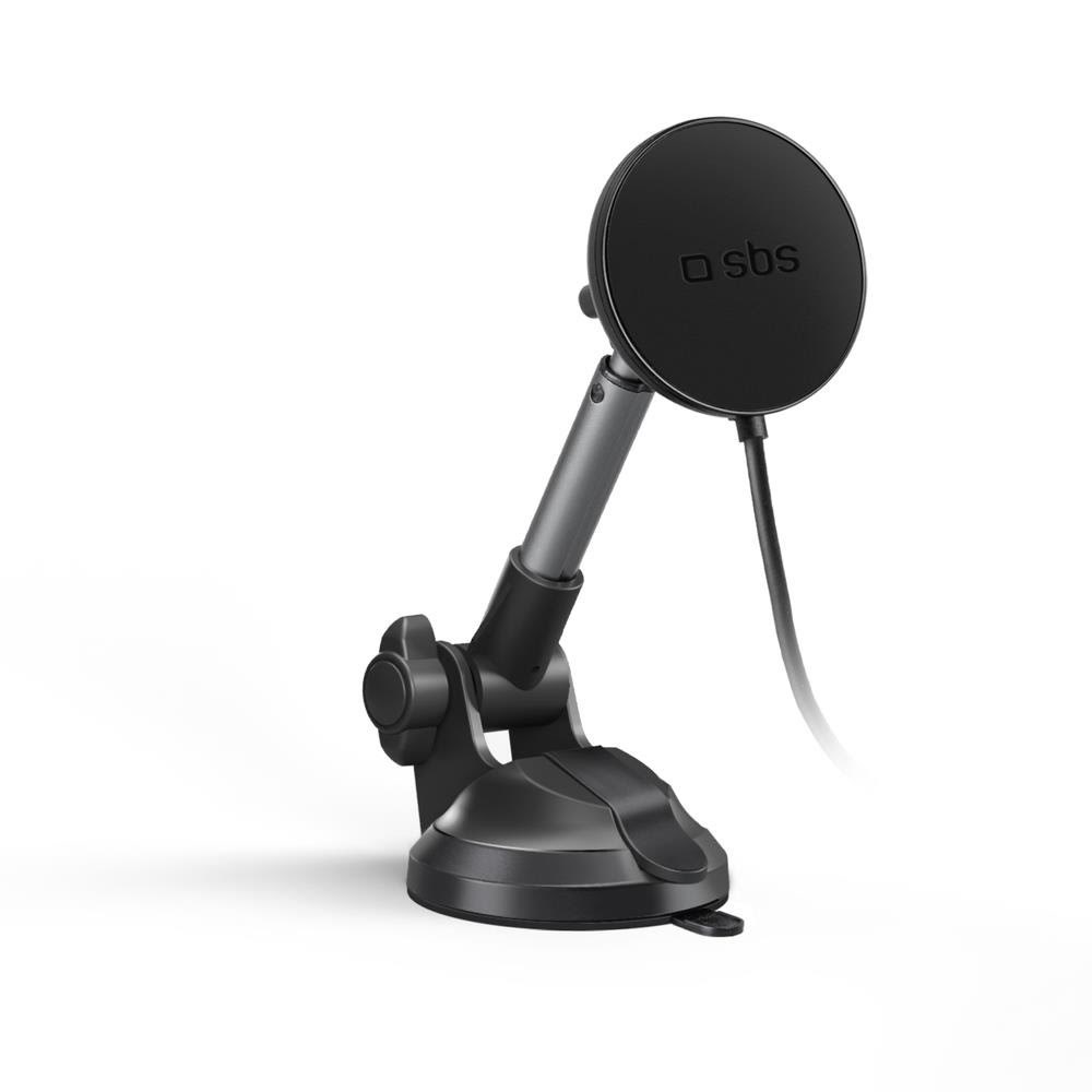 Sbs Telescopic Smartphone Holder With Inductive Chargerwith Suction Cup Compatible With Magsafe - Black - Handys Anderes Zubehoer Tesuppmag15wlongarm