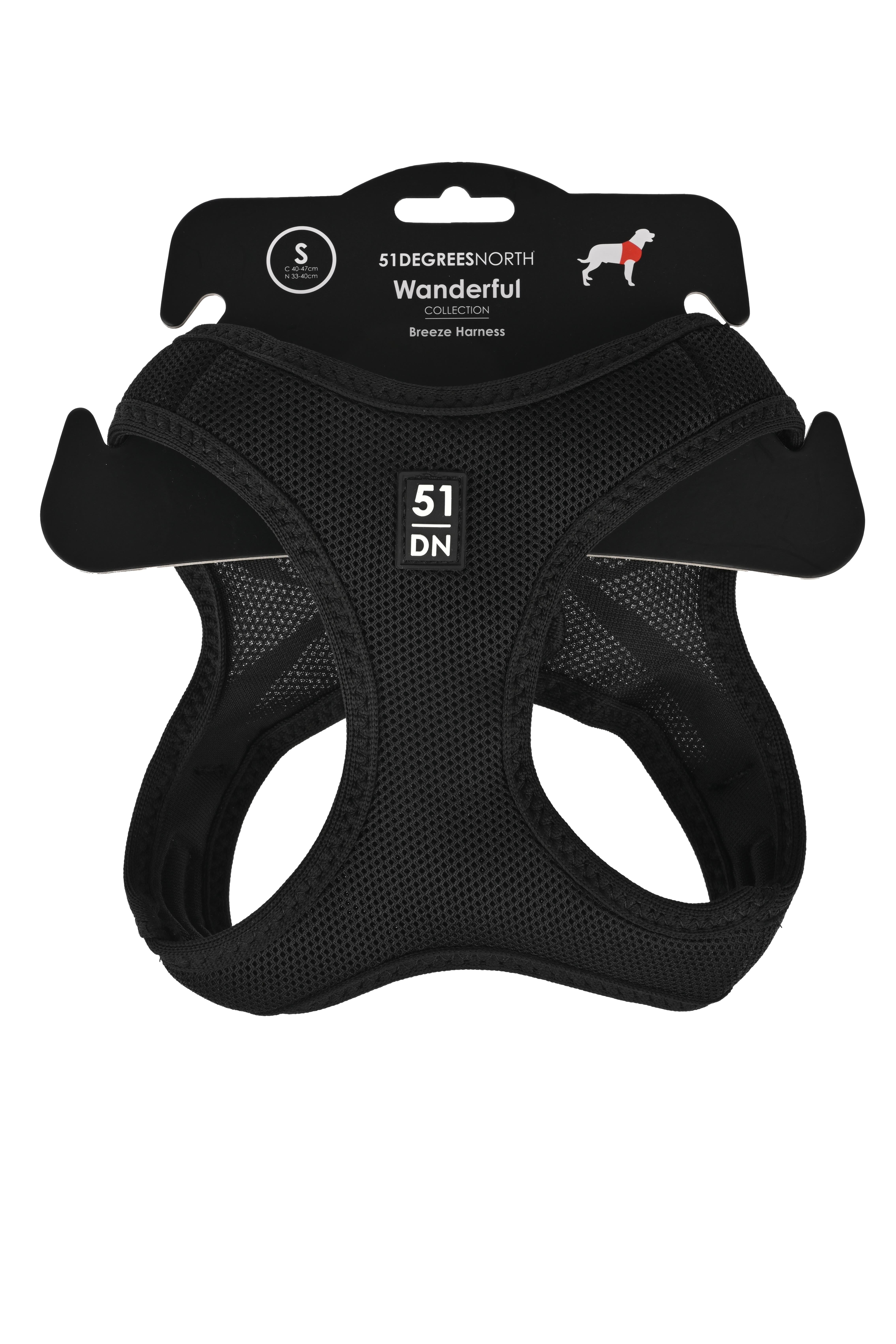 51 Degrees North 51 - Wanderful - Y Harness - Breeze - Black - L - Hunde 51awfhb306