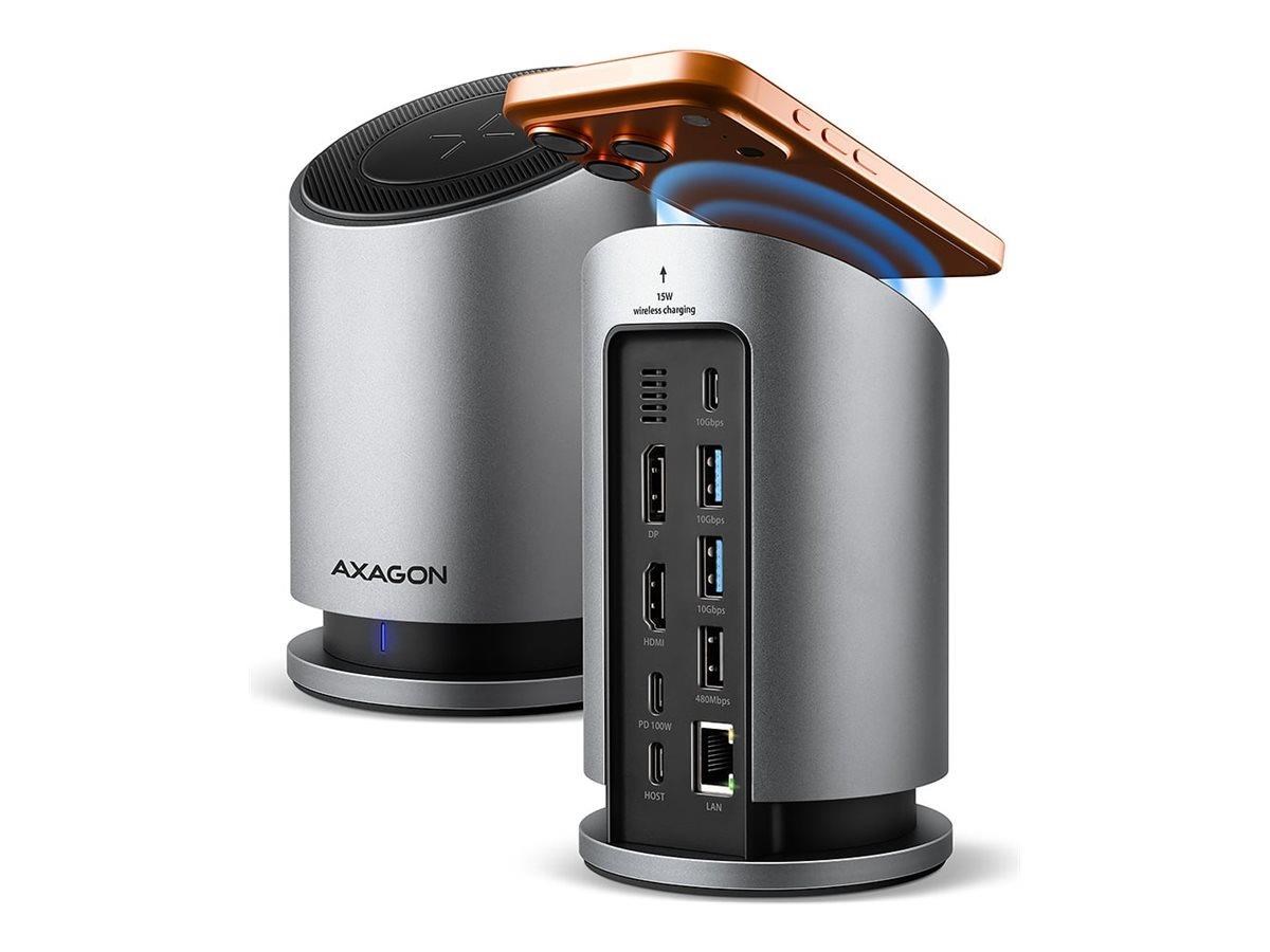 Axagon Hmc-wl9 - Dockingstation - Usb-c 3.2 Gen 2 / Thunderbolt 3 / Thunderbolt 4 / Thunderbolt 5 - Hdmi DP - 1gbe - Dockingstationen