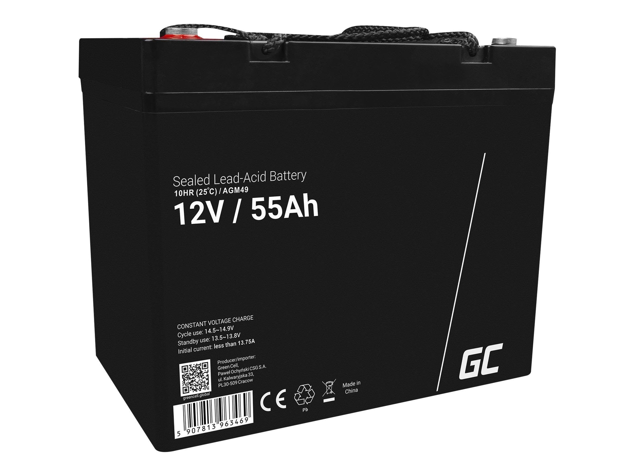 Green Cell Agm49 - 12v 55ah Vrla Battery | Agm | Maintenance-free - Usvs