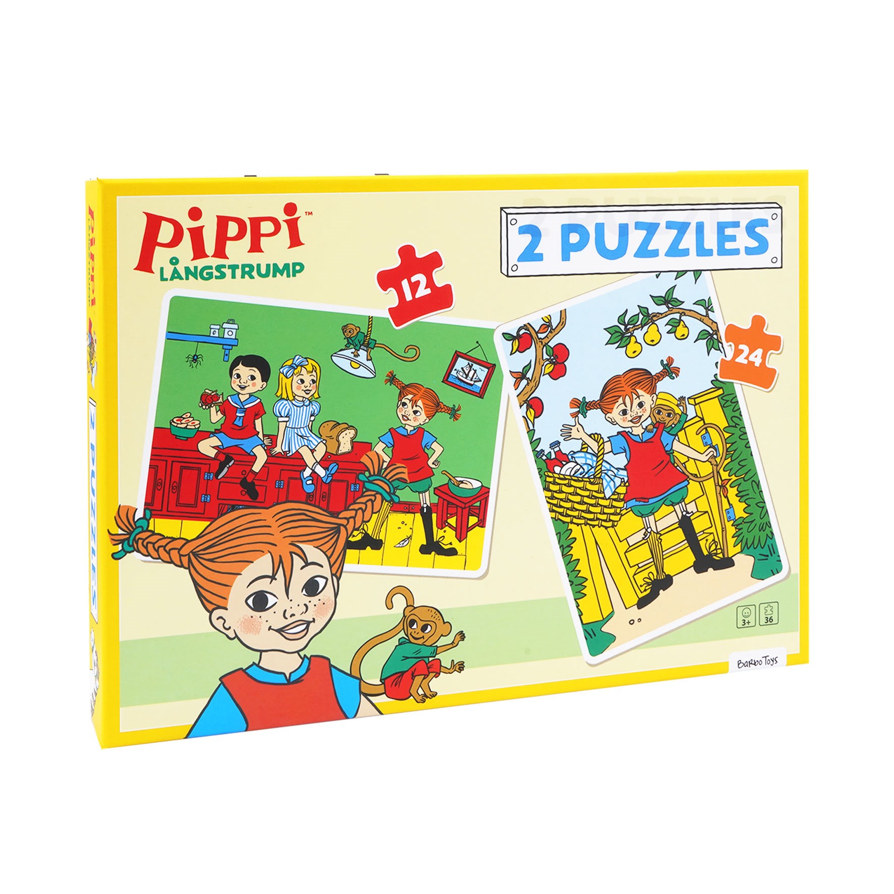 Pippi Langstrømpe Pippi - 2 Puzzles - Brettspiele 8624