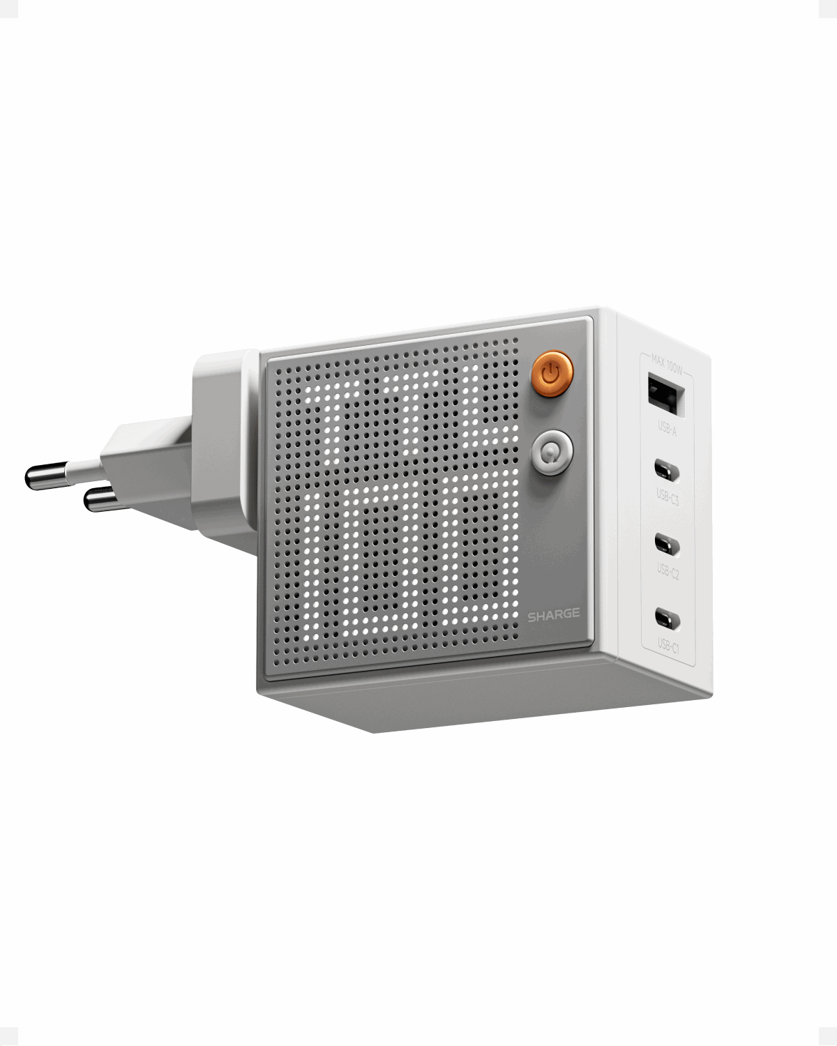 Sharge Pixel 100w Usb-c & Usb-a Charger - White - Handys Adapter Und Ladegeraete