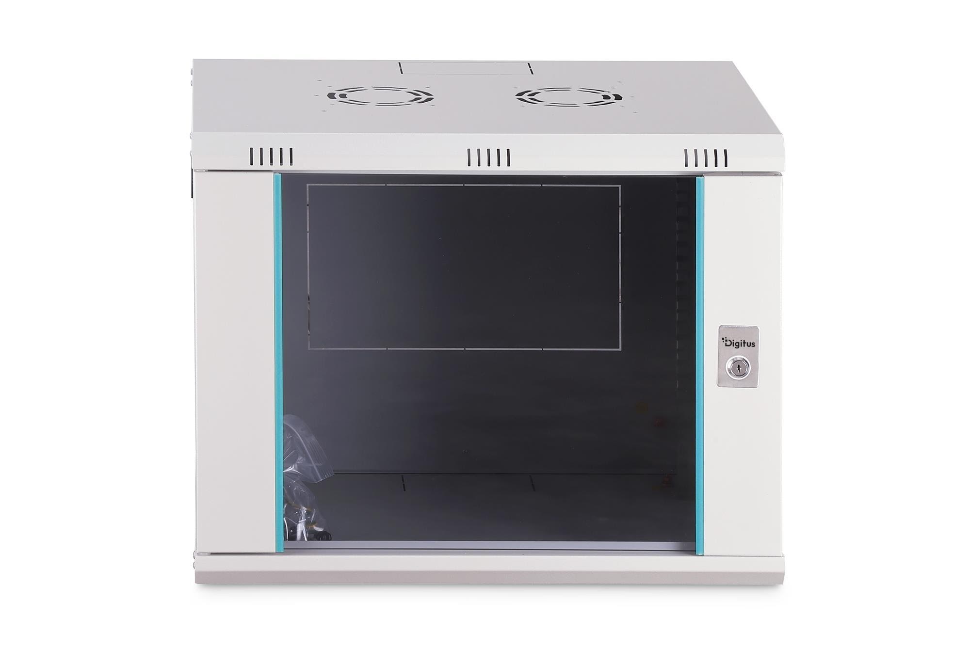 Digitus Dn-37104 - 9U Wall-mounted Cabinet | 600x450mm | Glass Door | Unmounted - Rack Gehaeuse
