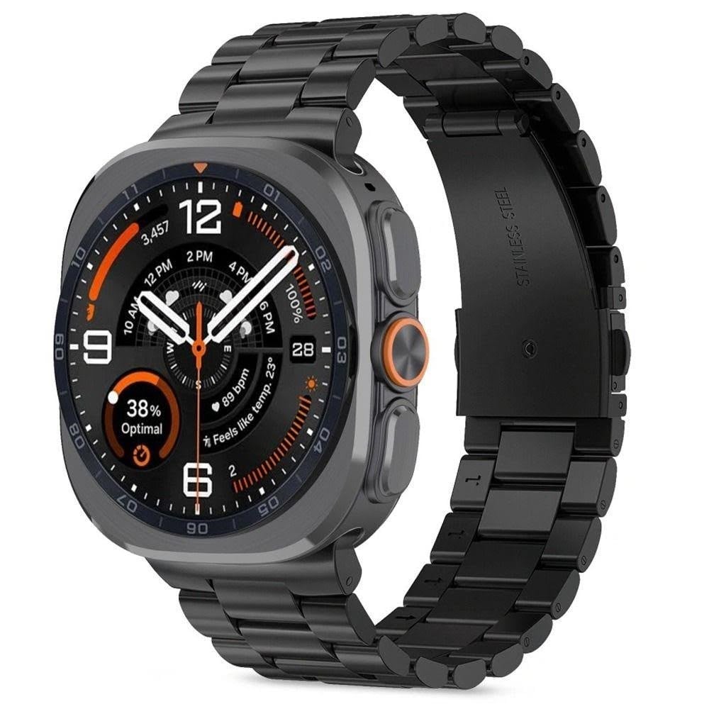 Tech-protect Stainless Steel Bracelet For Samsung Galaxy Watch Ultra/ultra2/ultra2 47mm - Black - Smartwatch Accessories