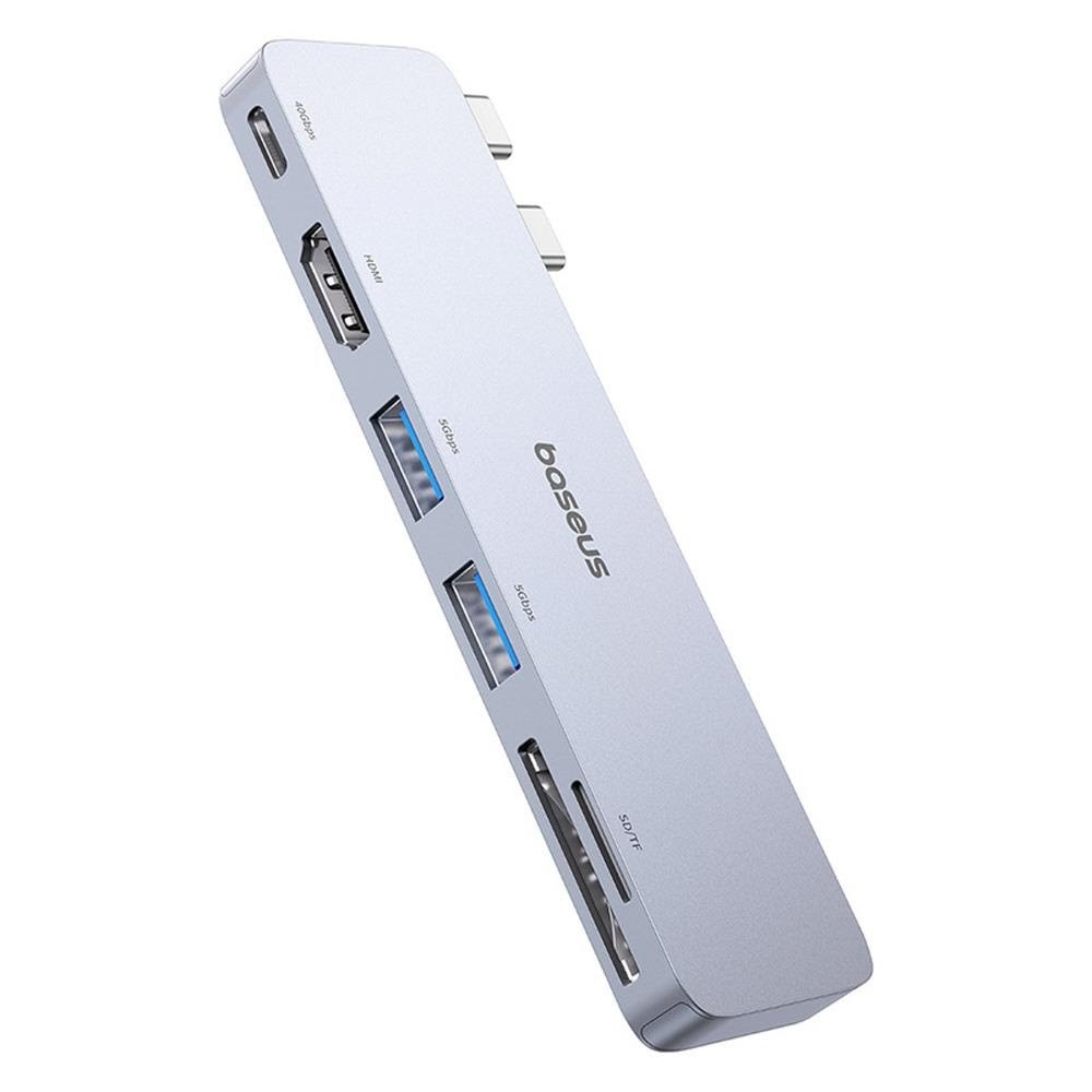 Baseus Ultrajoy Series 6-in-1 Usb-c 40 Gb/s Usb 3.0 Hdmi 4K Usb Hub With SD And Microsd Reader - Gray Usb-hubs - Usb Hubs B00052802811-04