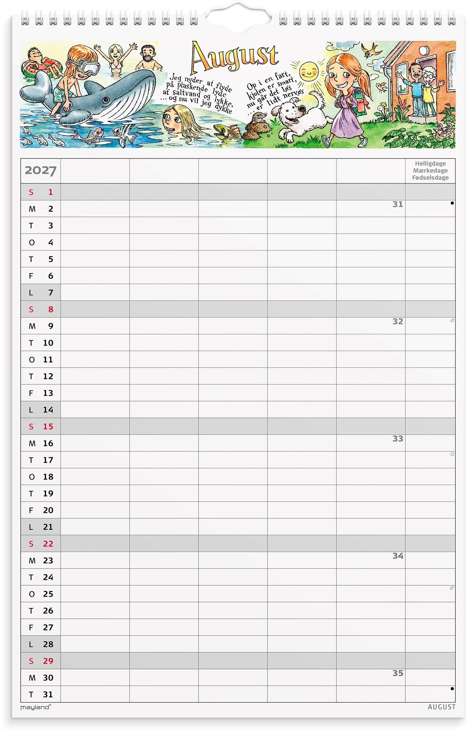 Mayland Familiekalender Otto Dickmeiss & Lilja Scherfig 5 Kol. 2027