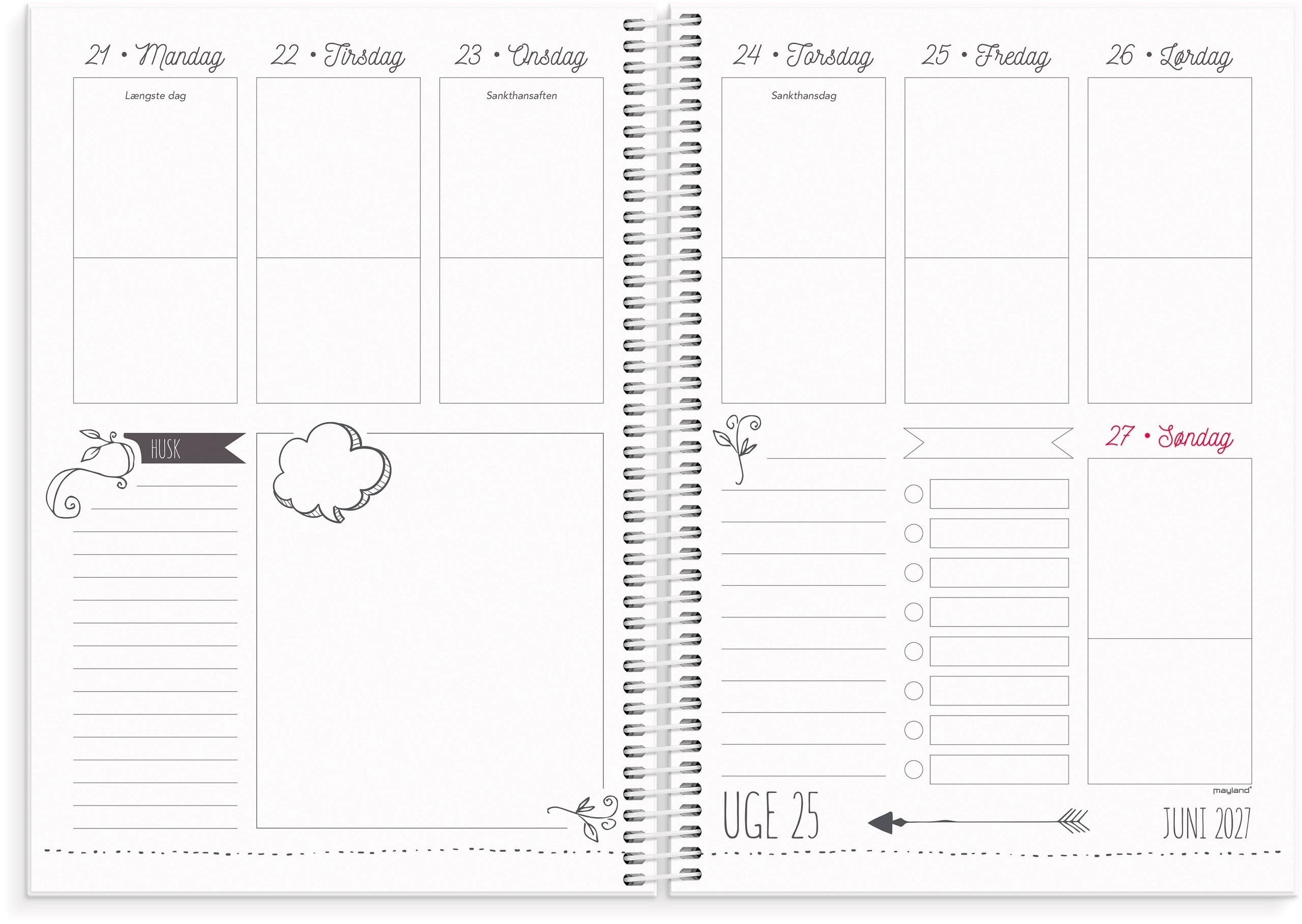 Mayland Doodle I A5 Ugekalender 2027
