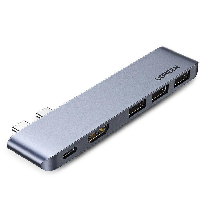Ugreen 60559 Docking Station For Macbook Pro & Air - 2x Usb-c / 3x Usb-a + Hdmi - Grey - Dockingstationen