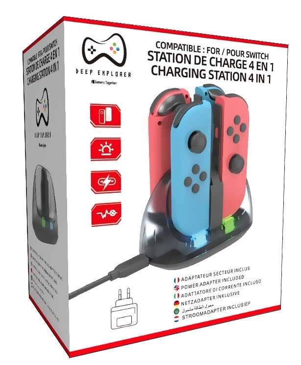 Deep Explorer 4-in-1 Joy-con Charging Station - Ladegerät - Nintendo Switch - Gaming Zubehoer 726529602975