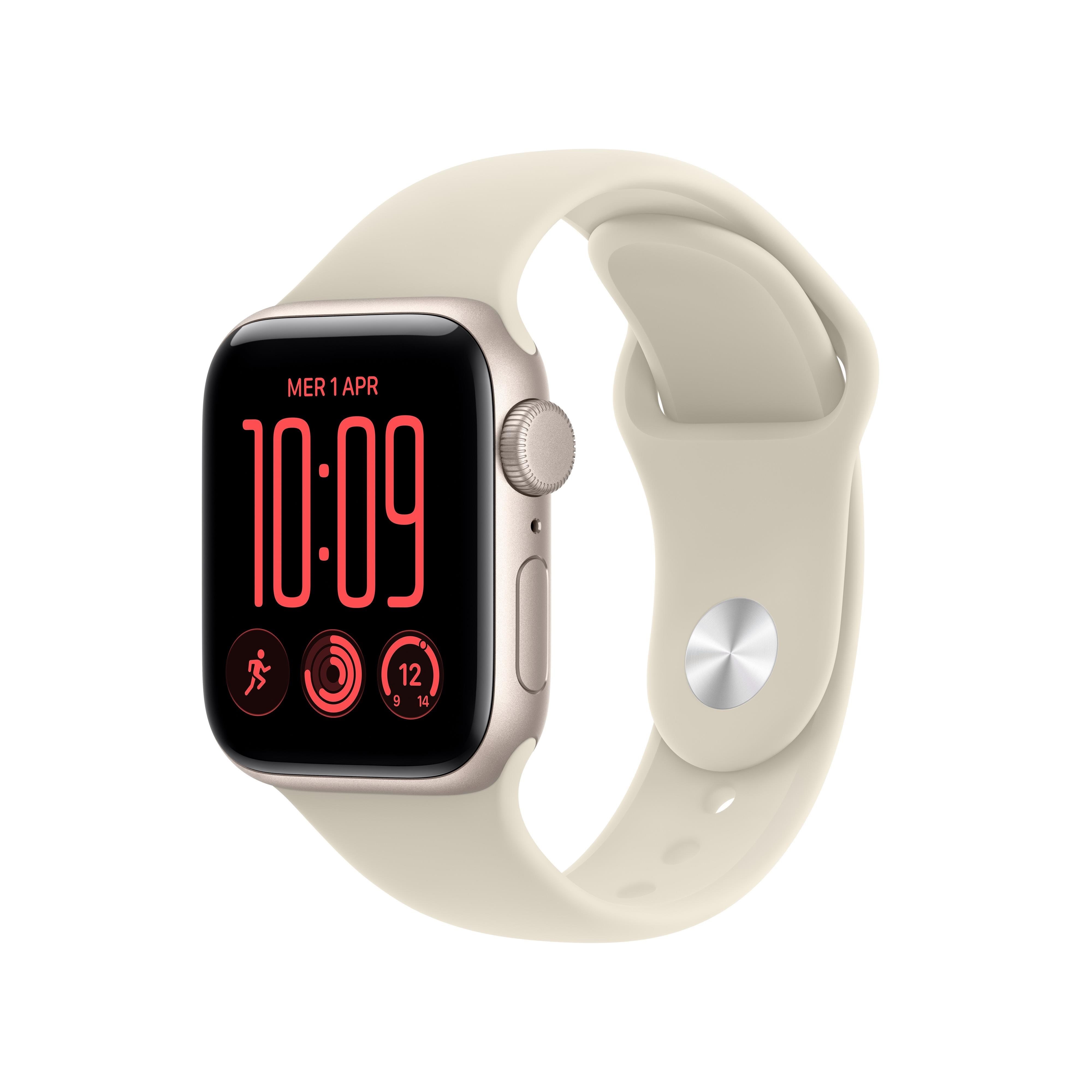 Apple Watch SE 3 Gps 40mm Starlight Aluminium Case With Sand Sport Band - S/m - Smartwatches Pulsuhren Sportuhren Schrittzaehler
