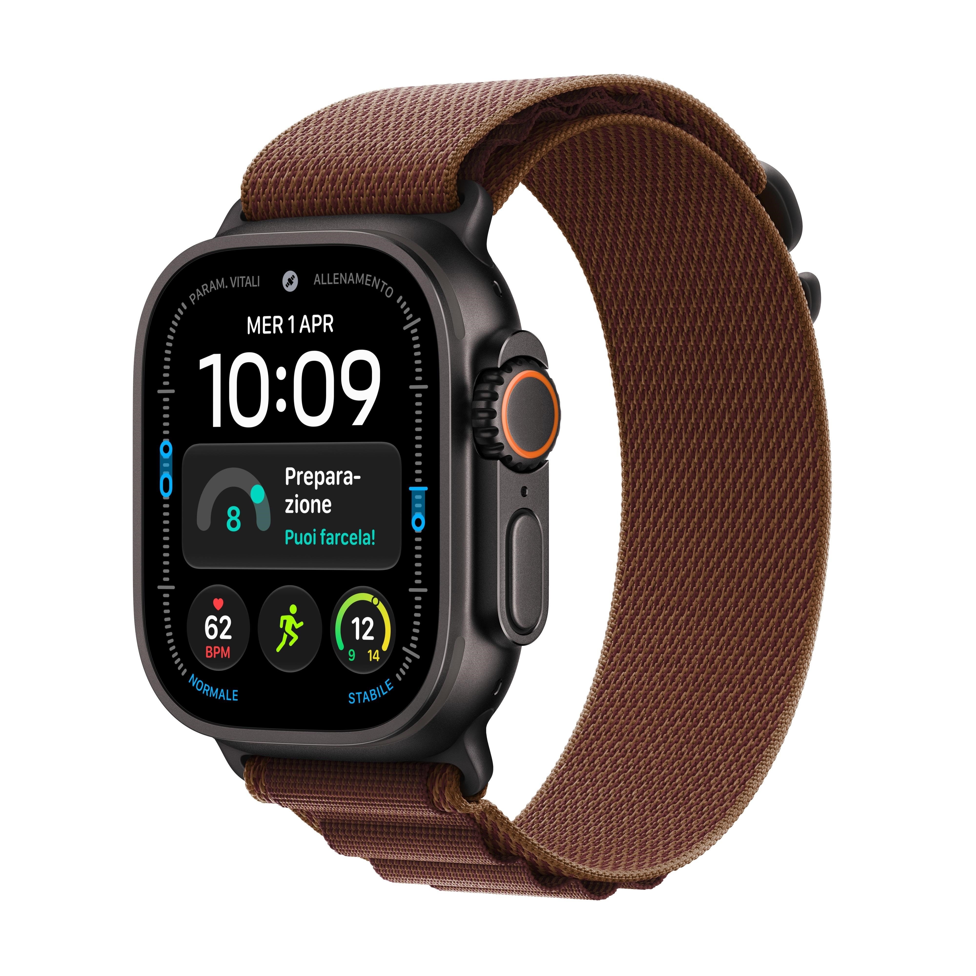 Apple Watch Ultra 4 Gps + Cellular 49mm Black Titanium Case With Burgundy Alpine Loop - M - Smartwatches Pulsuhren Sportuhren Schrittzaehler