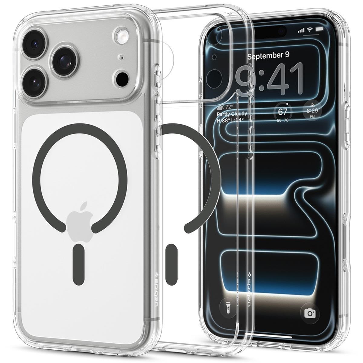 Spigen Ultra Hybrid Magsafe - Clear Graphite - Iphone 18 Pro/17 Pro - Handys Cover Cases