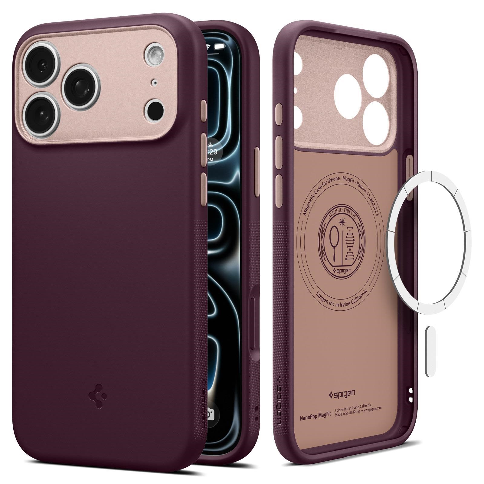 Spigen Nano Pop Magsafe - Burgundy Bean - Iphone 18 Pro/17 Pro - Handys Cover Cases Acs12179