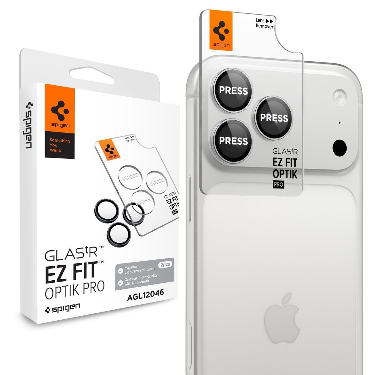 Spigen Glass tR EZ Fit Optik Pro 2 Pack - Silver - Iphone 18 Pro Max/18 Pro - Handys Schutzfolie