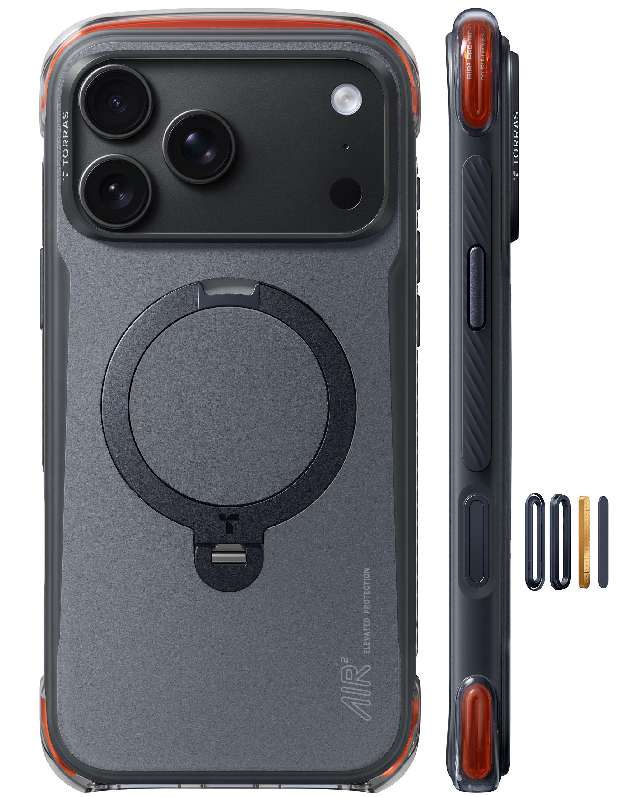 Torras Ostand Q3 Air Pro - Obsidian Core Black - Iphone 18 Pro Max - Handys Cover Cases