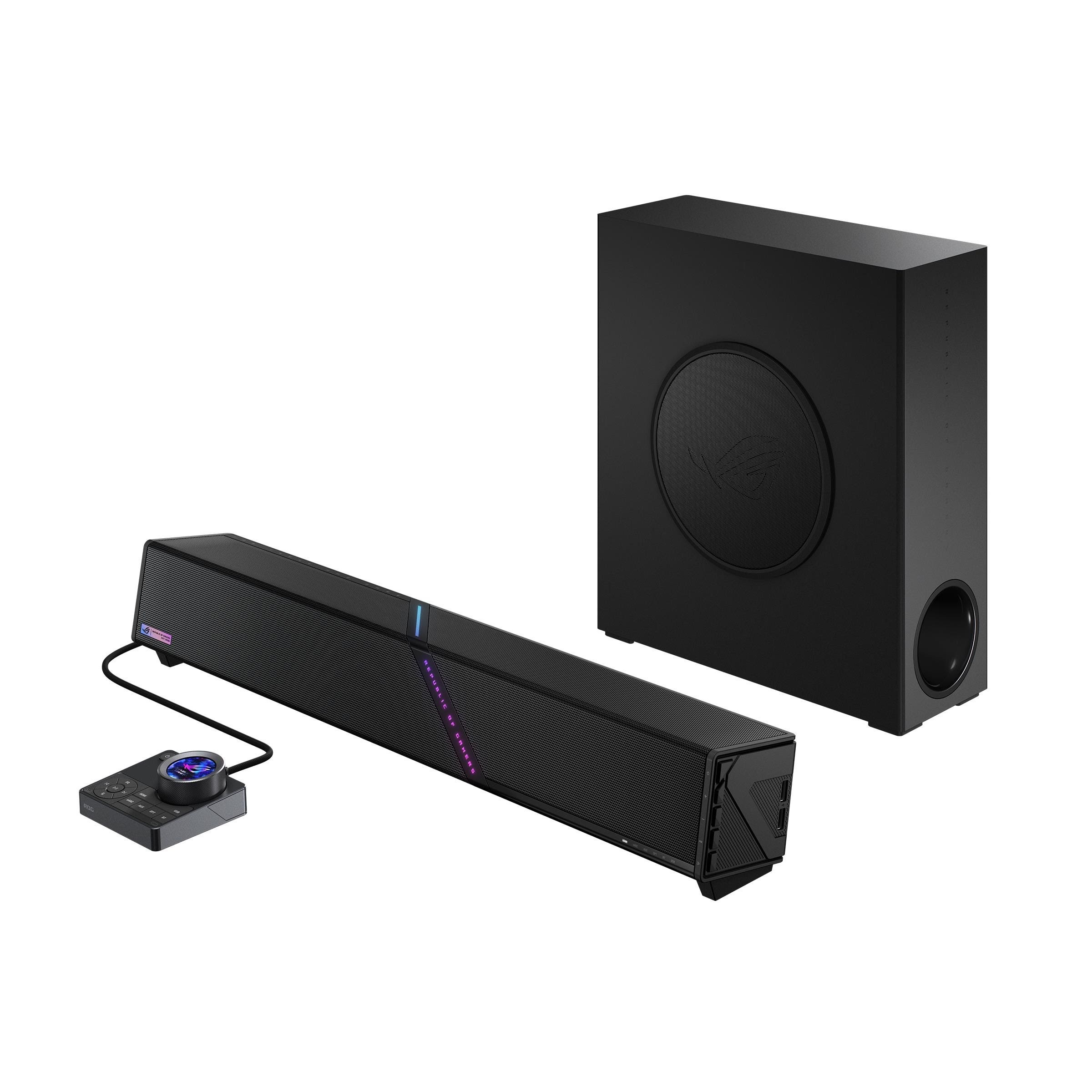 Asus Rog Gjallar Gaming Soundbar With Wireless Subwoofer - 2.1.2-channel - Schwarz - Lautsprecher Computer 90yh0460-baea00