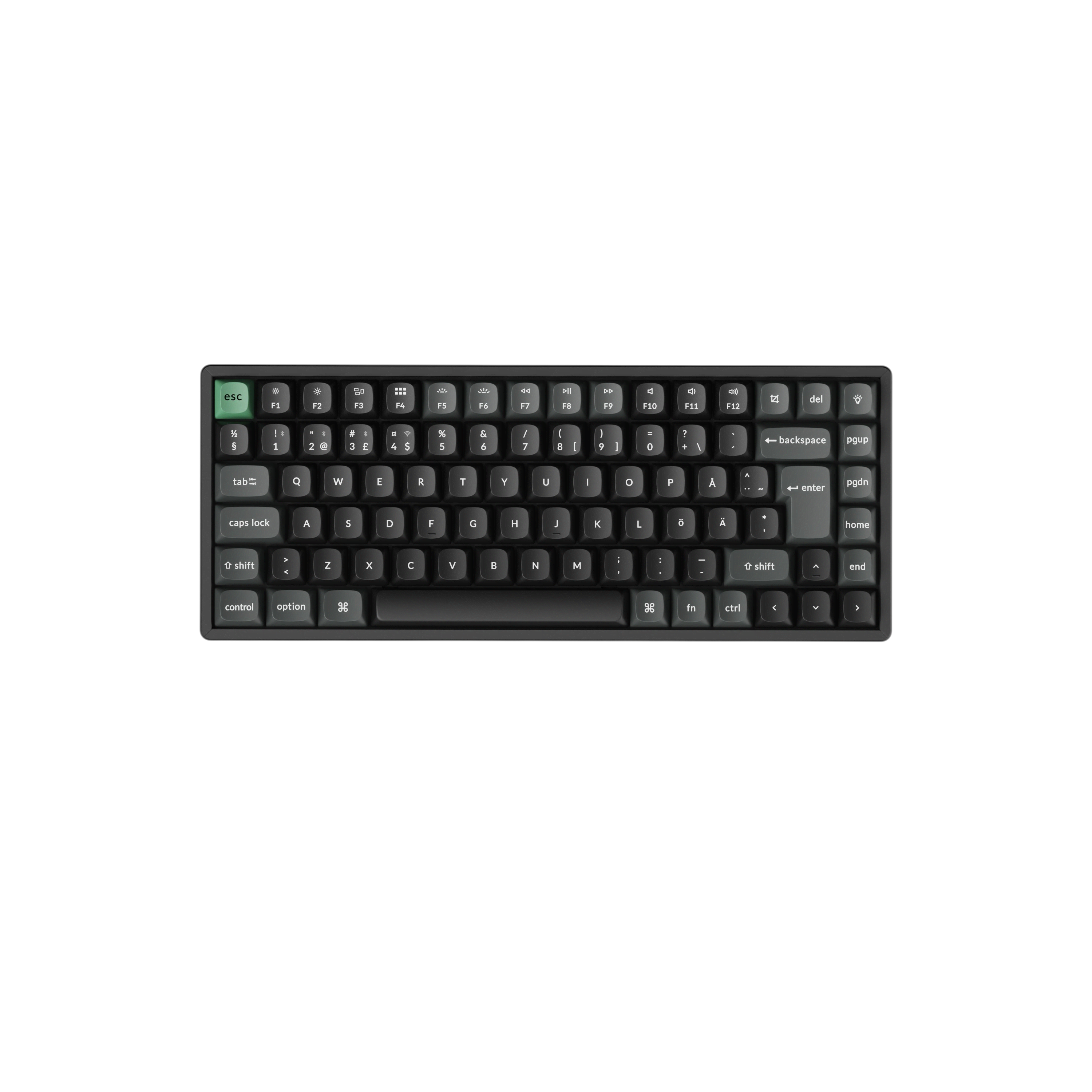 Keychron K2 Ultra 75% 8K Keychron Apex Red - Gaming Tastatur (Tkl) - 75% - Nordic Iso - Schwarz - Tastaturen